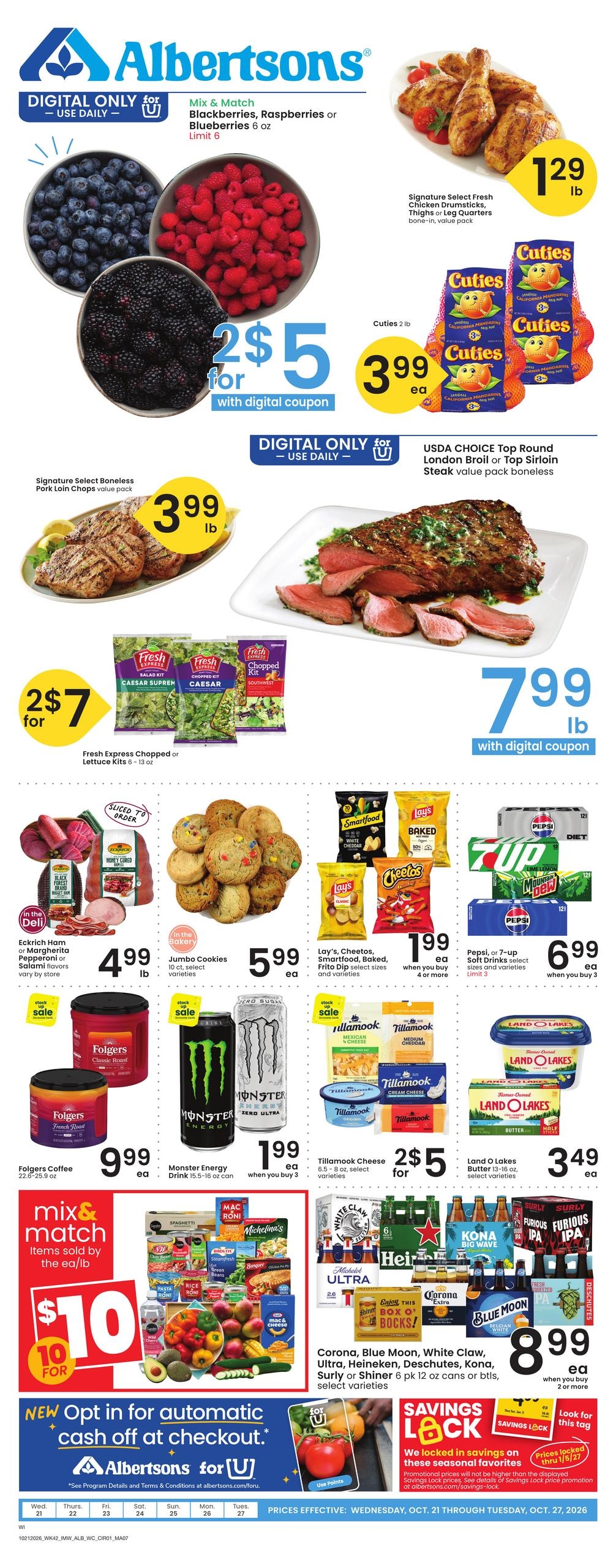 Albertsons (Alamo Area, ND) Weekly Ad October 21 - 27, 2026