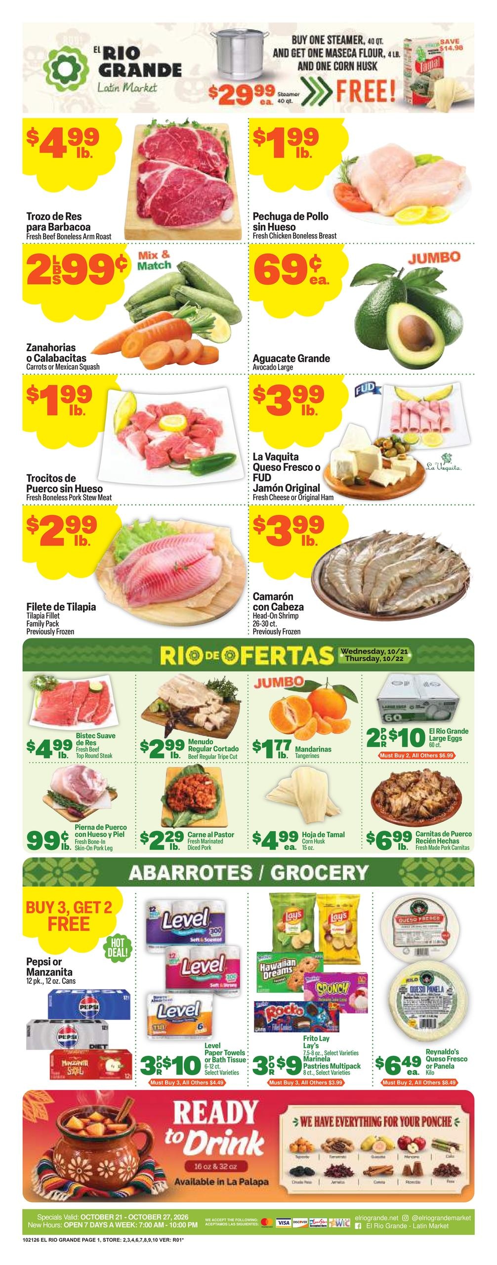 El Rio Grande (Fort Worth Area, TX) Weekly Ad October 21 - 27, 2026