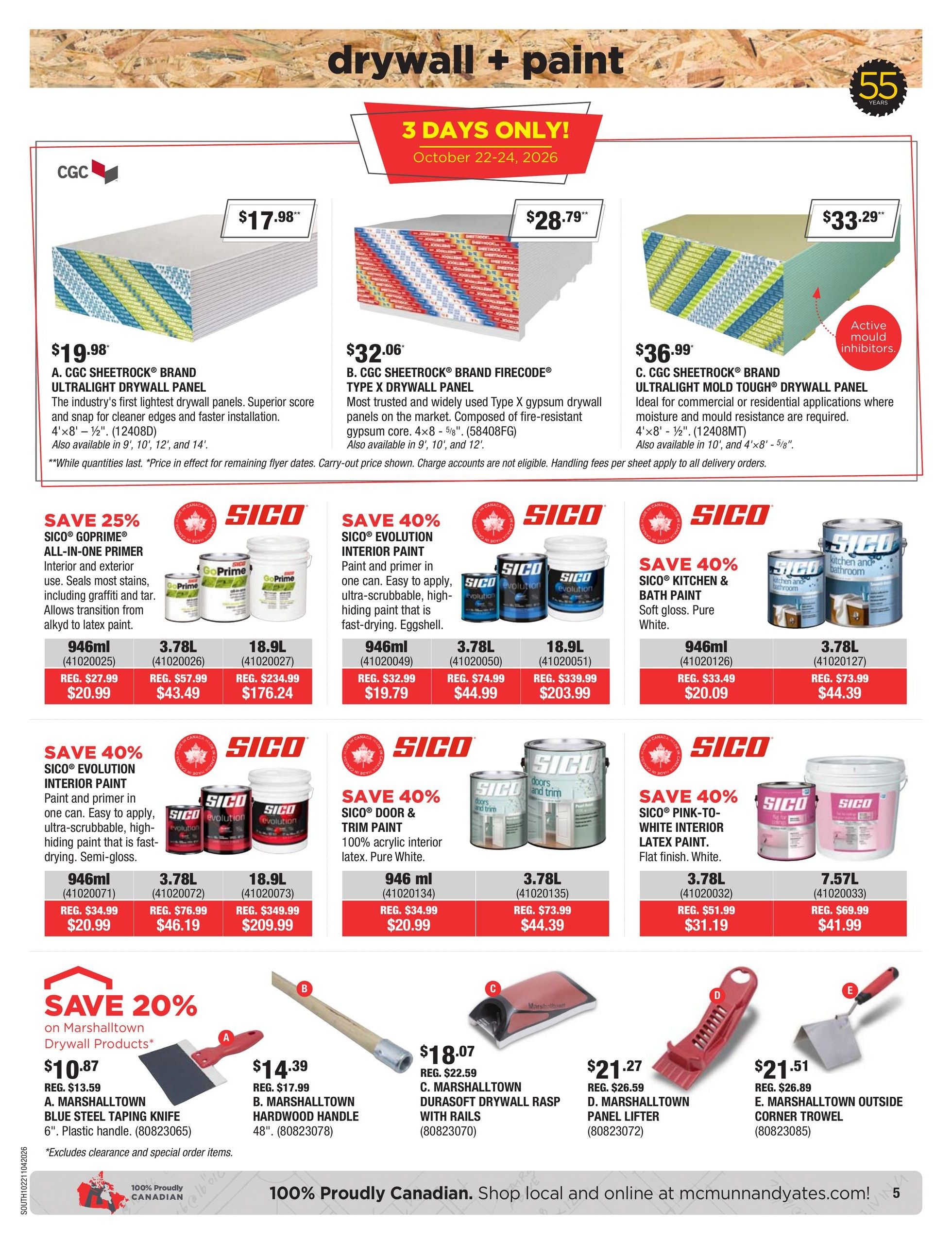 McMunn & Yates Building Supplies Flyer October 22 to November 4