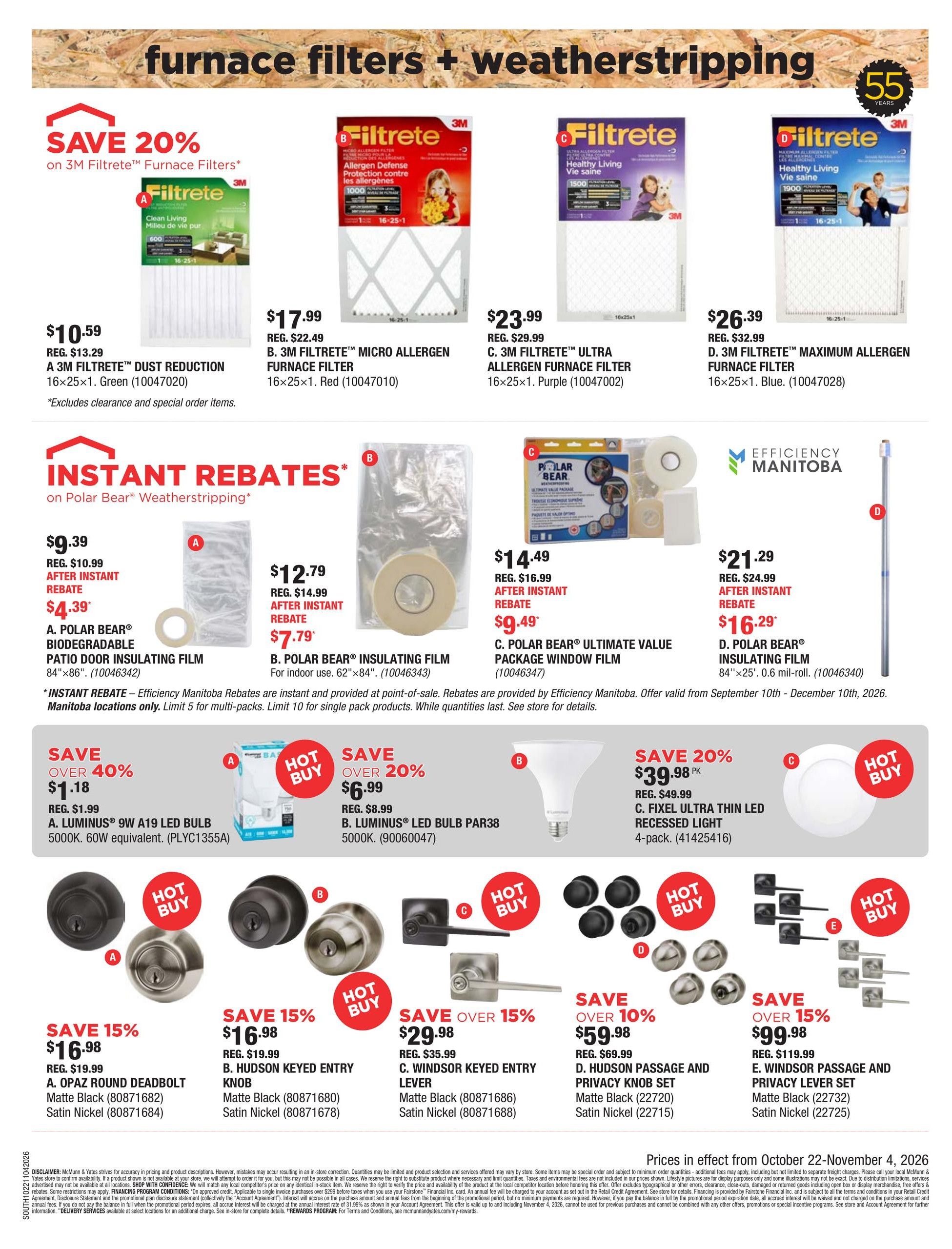 McMunn & Yates Building Supplies Flyer October 22 to November 4