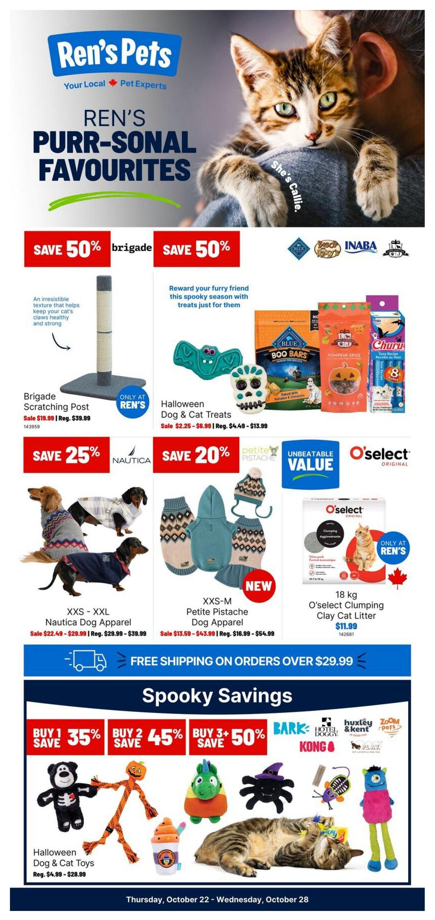 Ren's Pets Flyer October 22 to 28