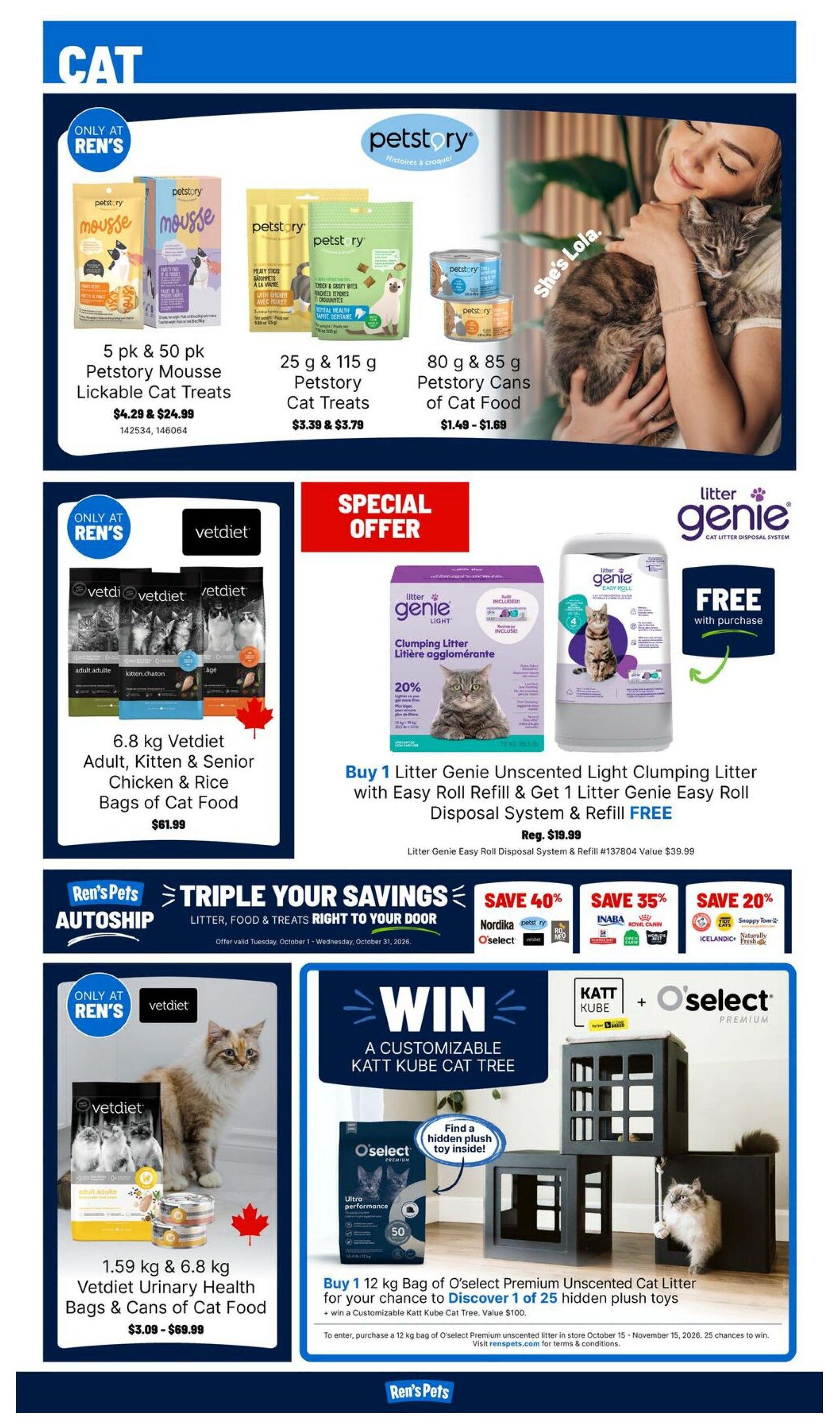Ren's Pets Flyer October 22 to 28