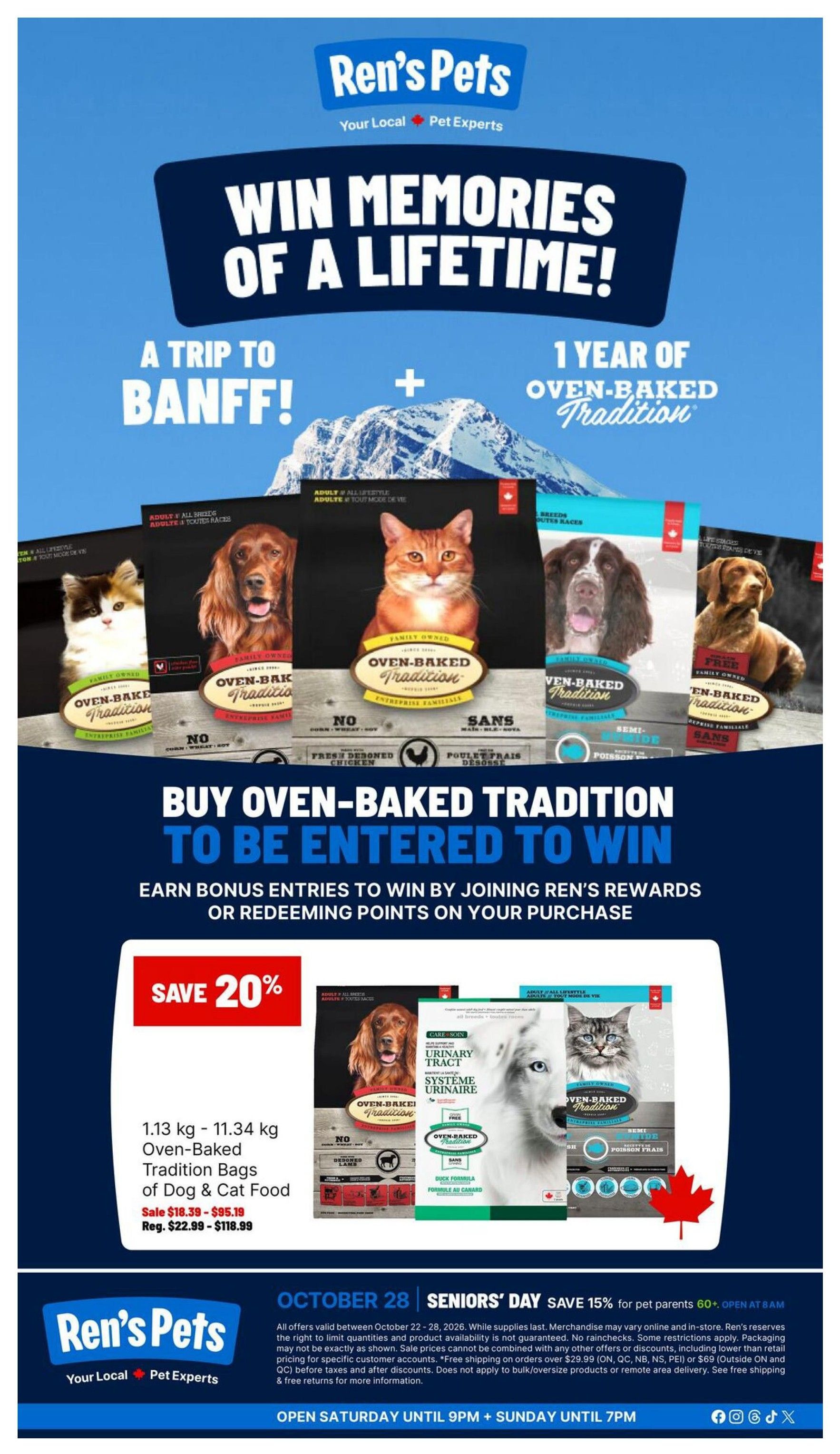 Ren's Pets Flyer October 22 to 28