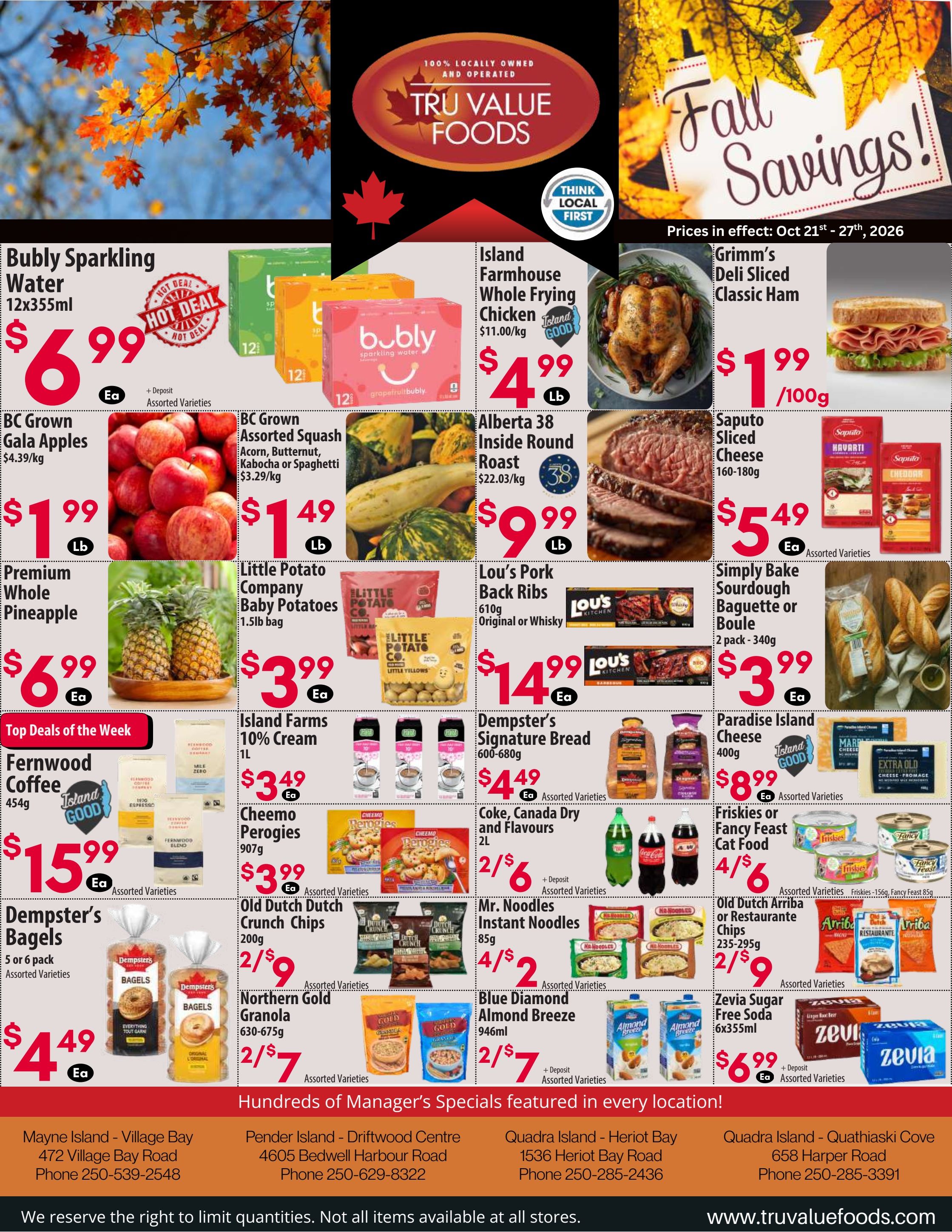 Tru Value Foods Flyer October 21 to 27