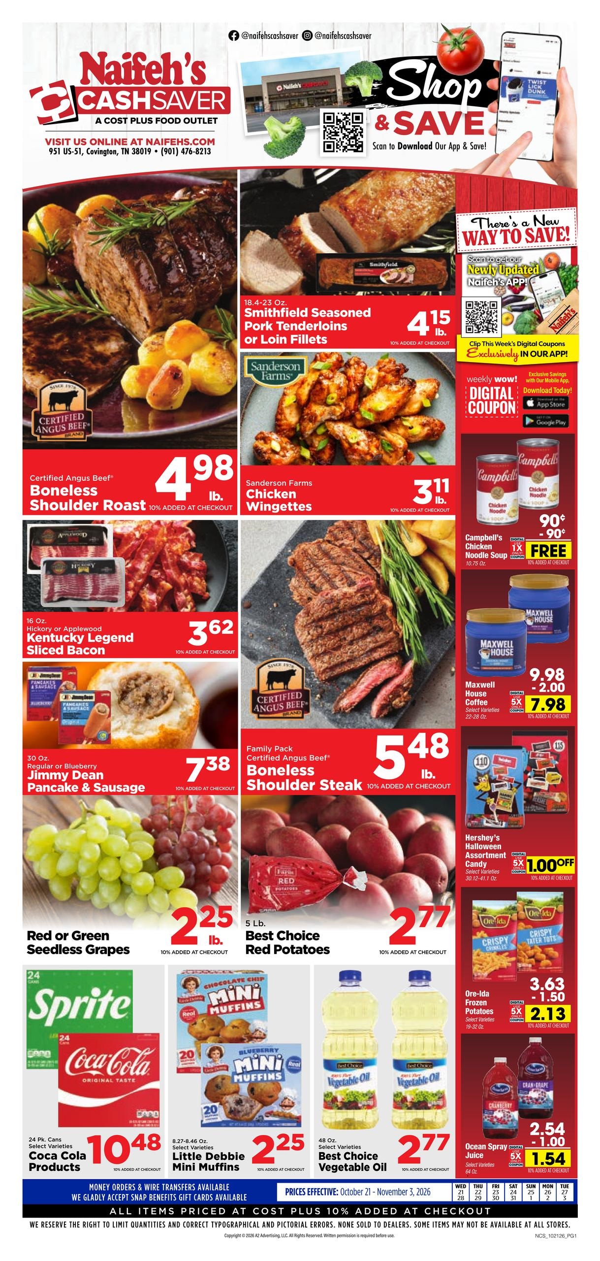 Naifeh's Cash Saver Weekly Ad October 21 - November 3, 2026