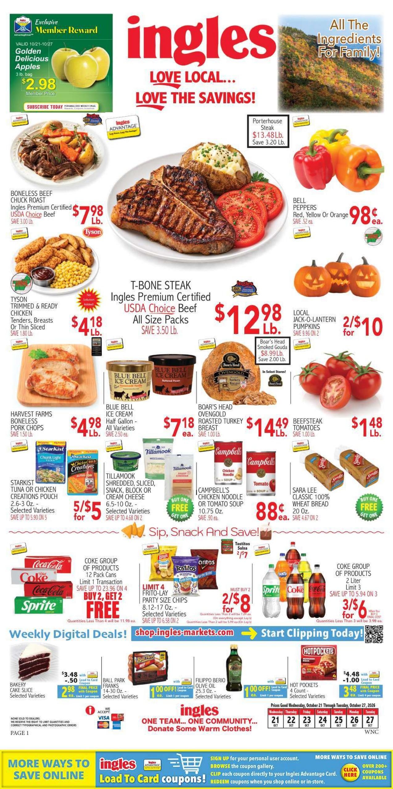 Ingles Markets (Bryson City Area, NC) Weekly Ad October 21 - 27, 2026