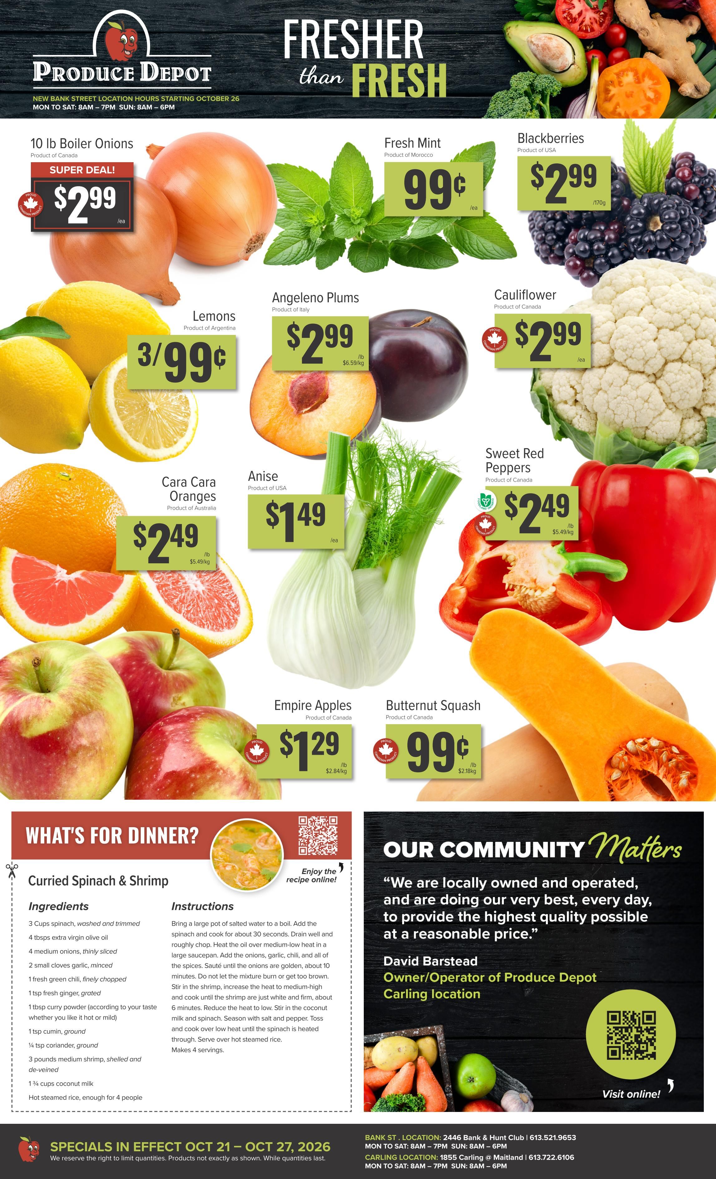 Produce Depot Flyer October 21 to 27