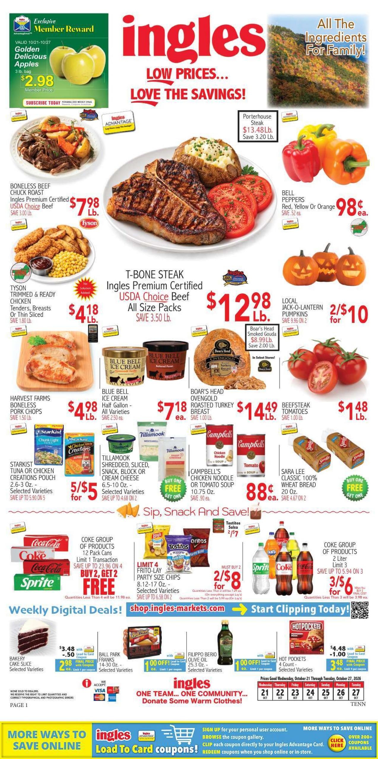 Ingles Markets (Grays Knob Area, KY) Weekly Ad October 21 - 27, 2026
