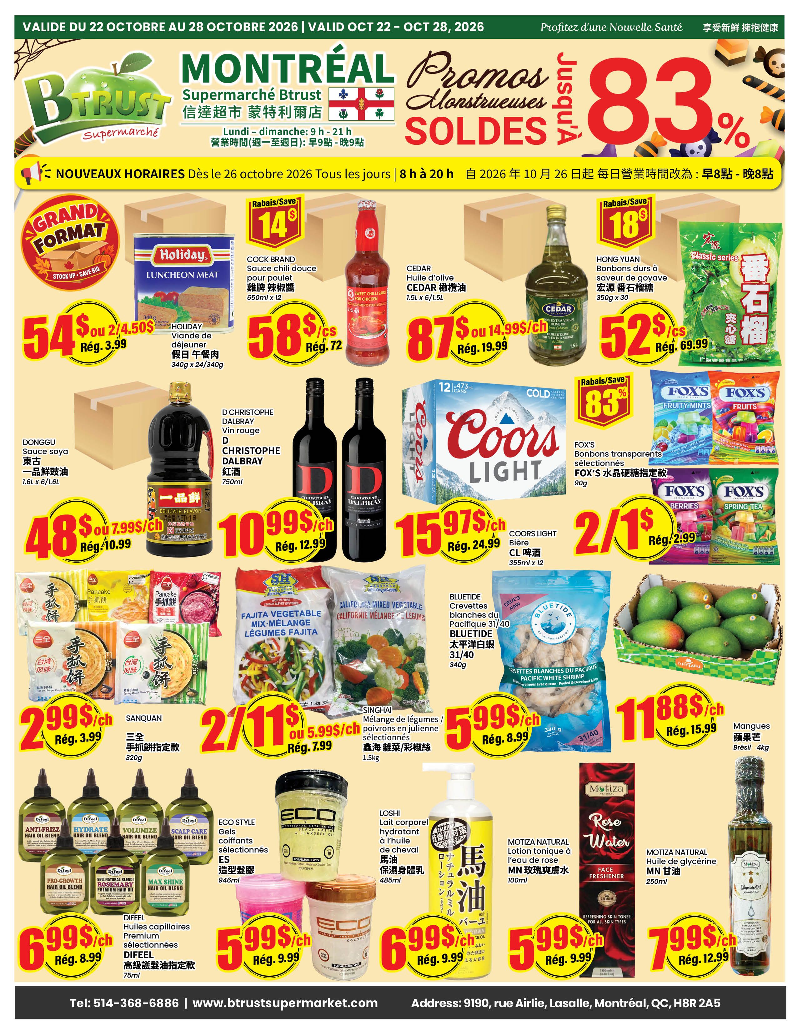 Btrust Supermarket (Montreal) Flyer October 22 to 28