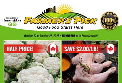 Farmer's Pick Flyer October 22 to 28