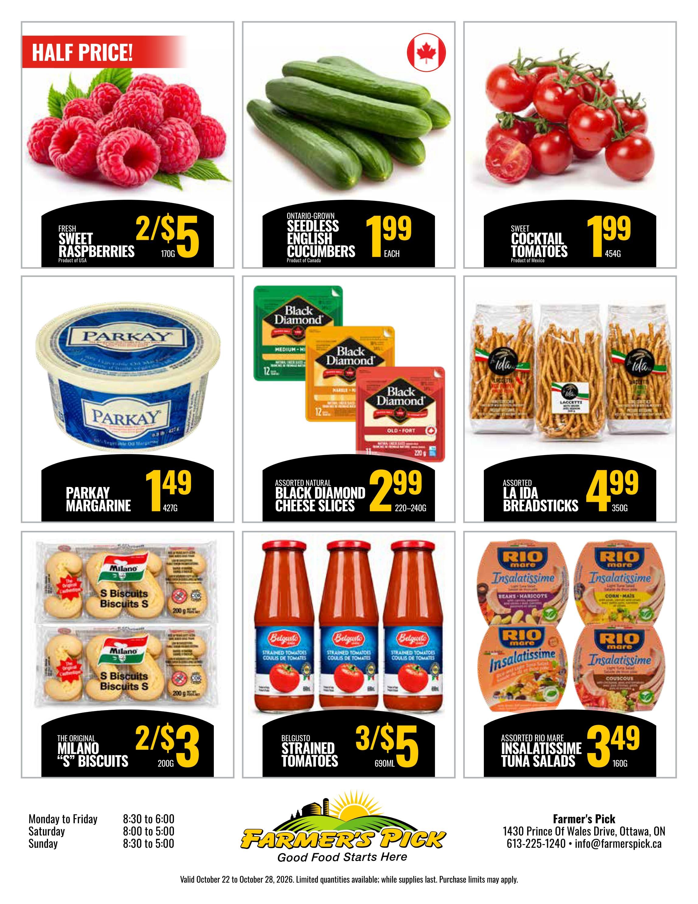Farmer's Pick Flyer October 22 to 28