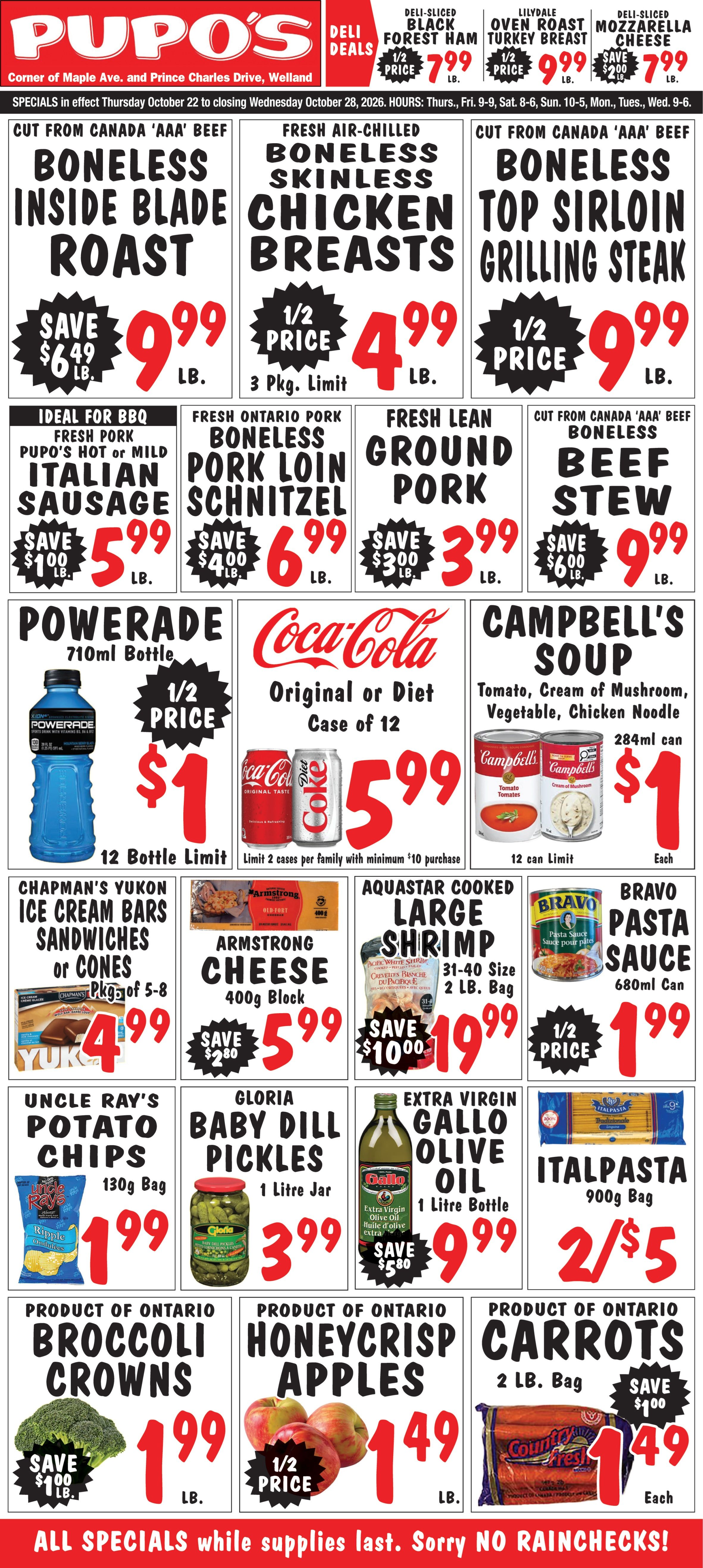 Pupo's Food Market Flyer October 22 to 28