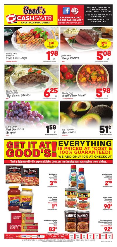 Good's Cash Saver Weekly Ad October 28 - November 3, 2026