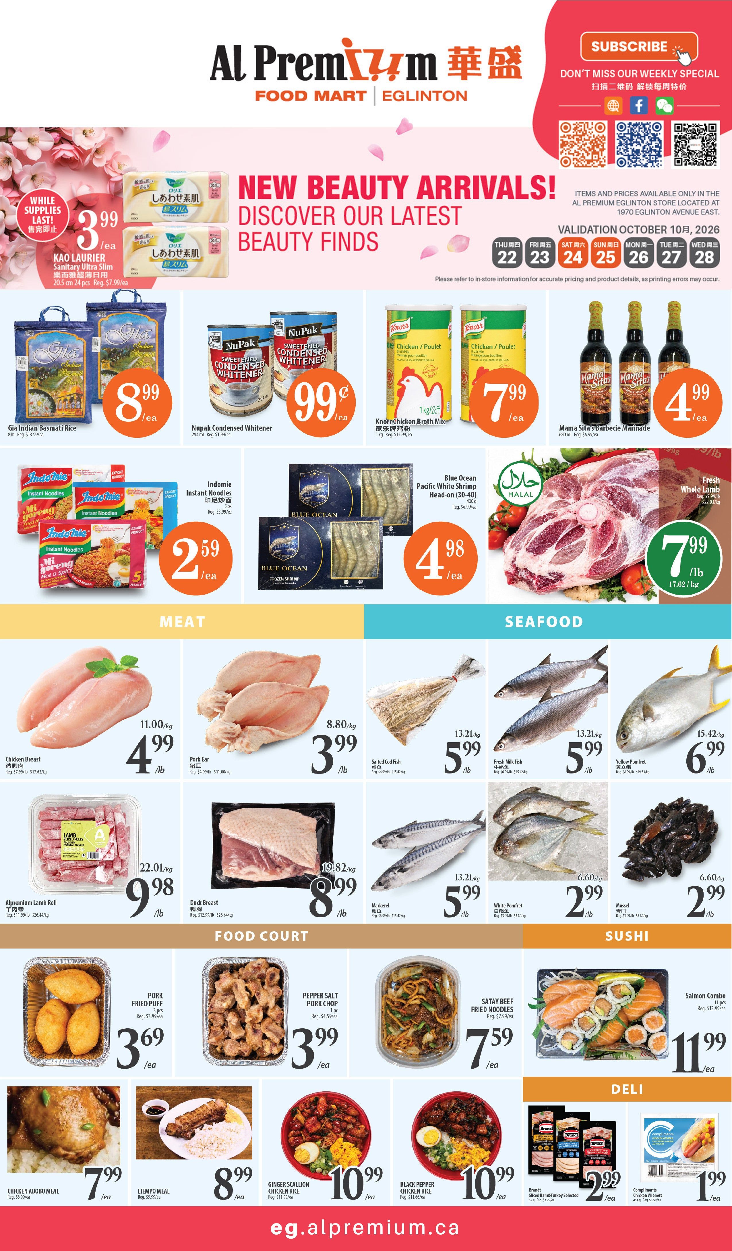 Al Premium Food Mart (Eglinton Ave.) Flyer October 22 to 28