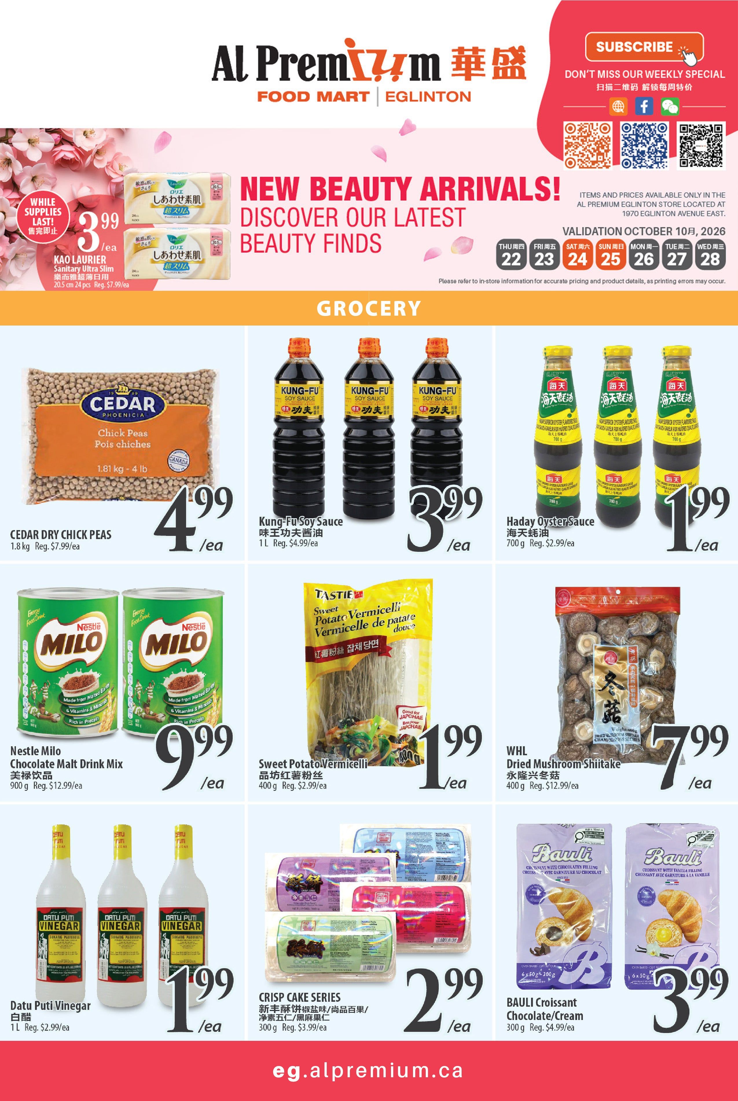 Al Premium Food Mart (Eglinton Ave.) Flyer October 22 to 28