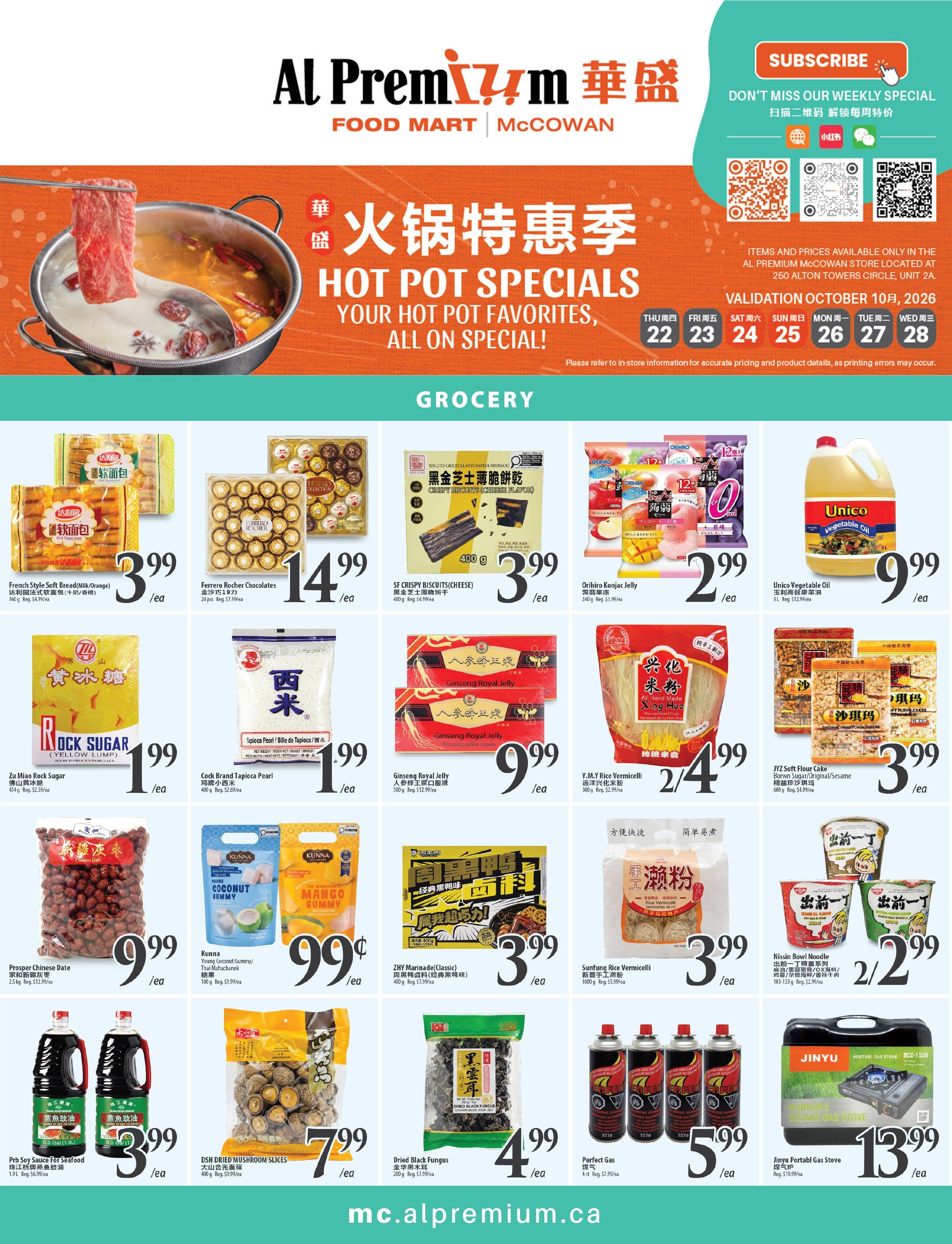 Al Premium Food Mart (McCowan) Flyer October 22 to 28