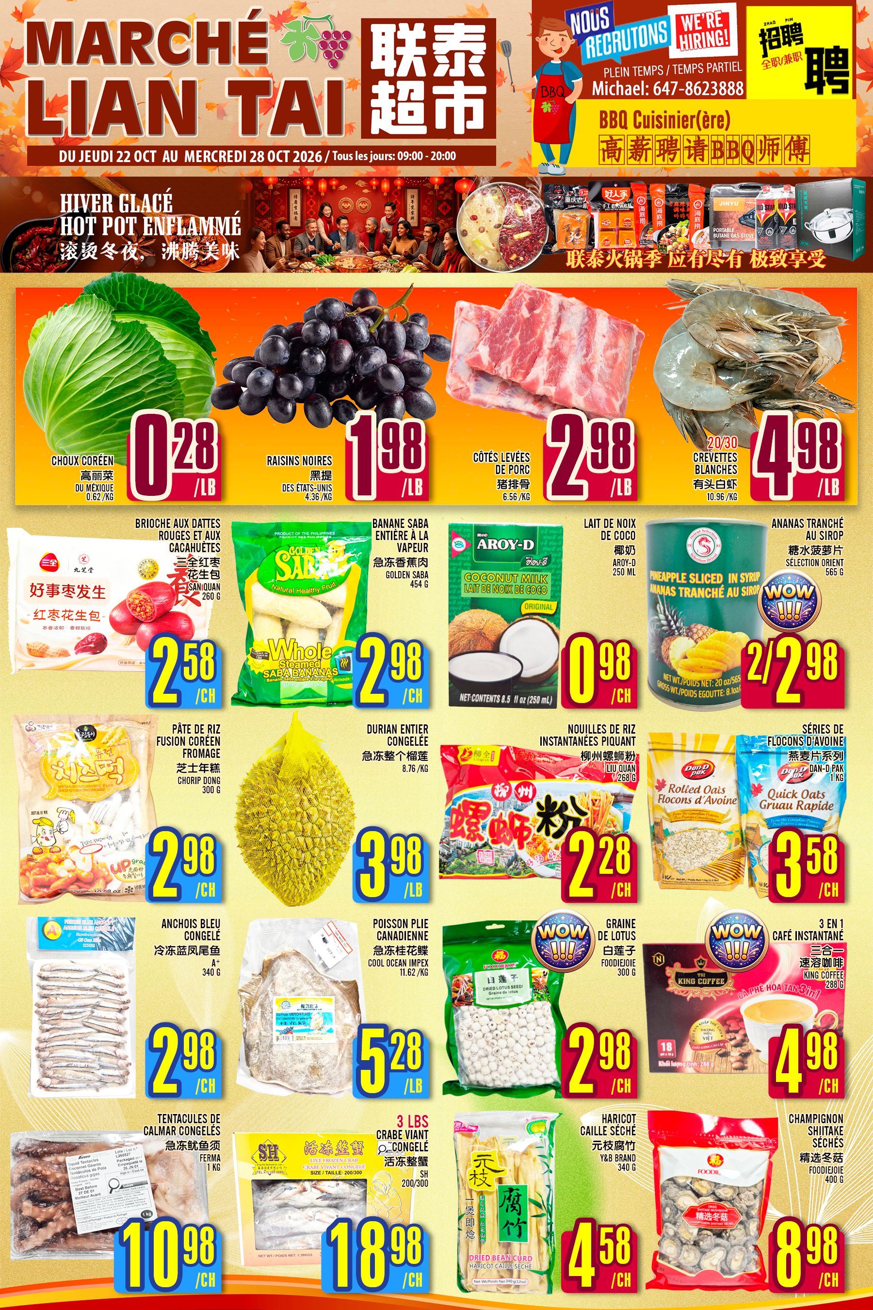 Marche Lian Tai Flyer October 22 to 28