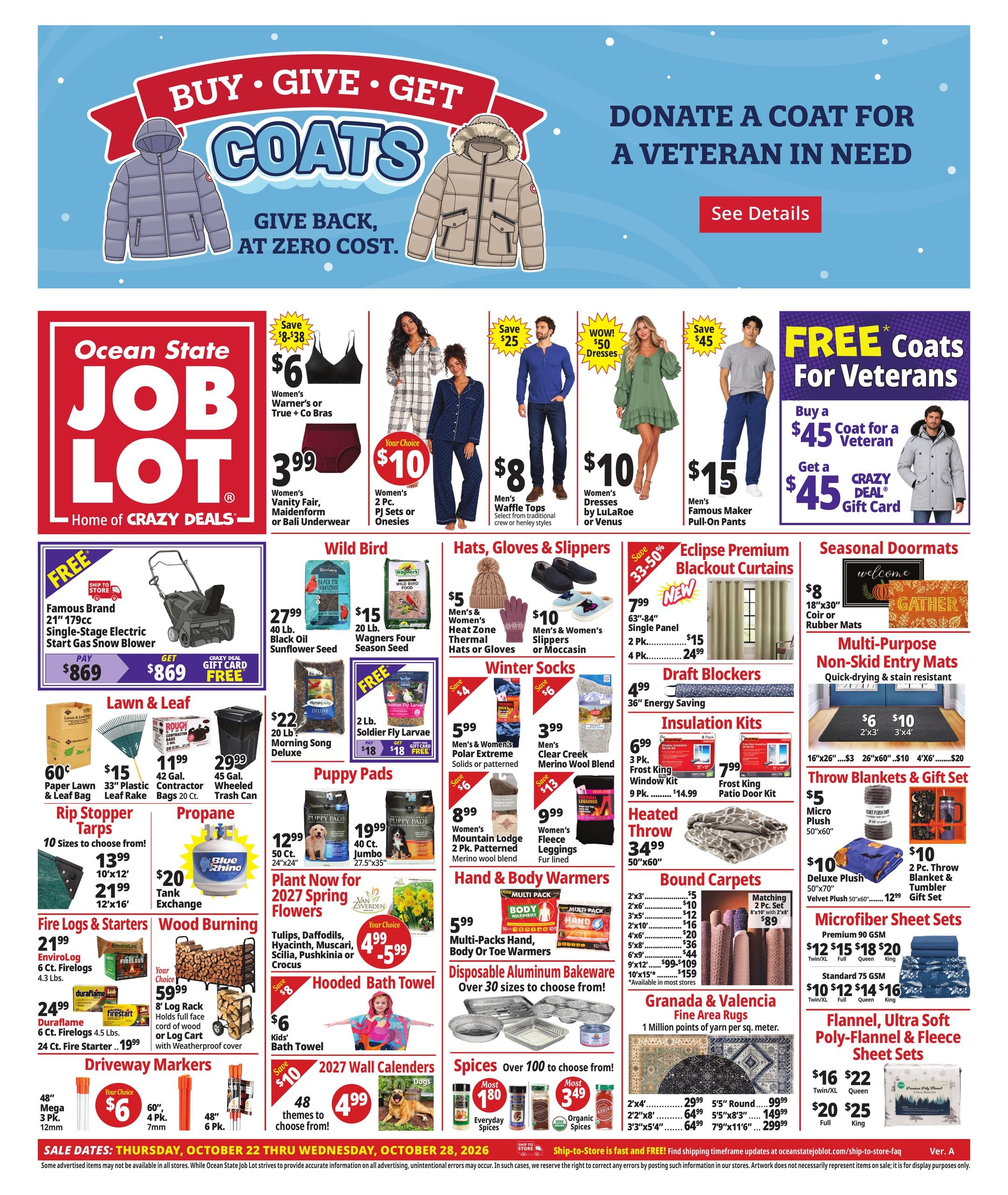 Ocean State Job Lot (Boston Area, MA) Weekly Ad October 22 - 28, 2026