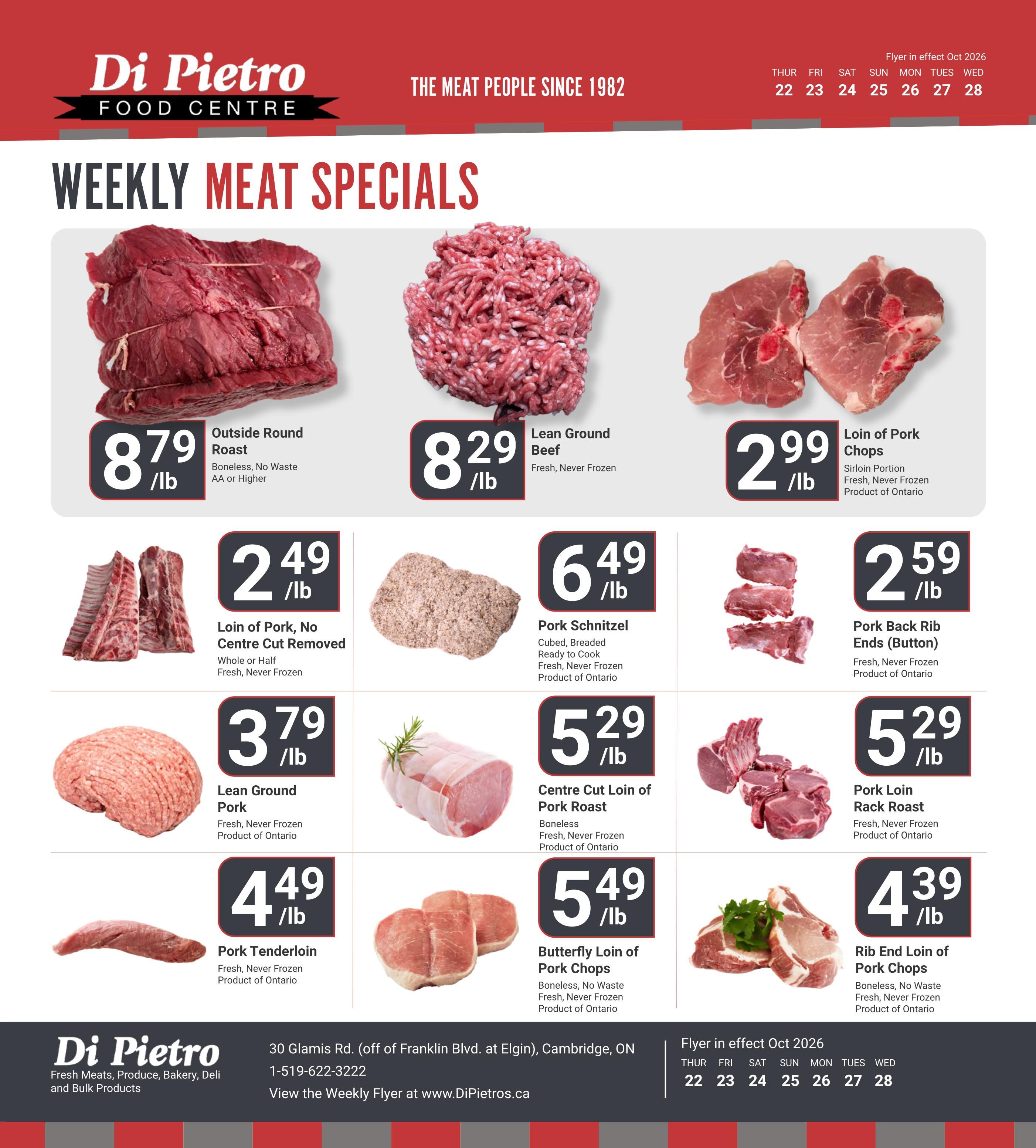 Di Pietro Food Centre Flyer October 22 to 28