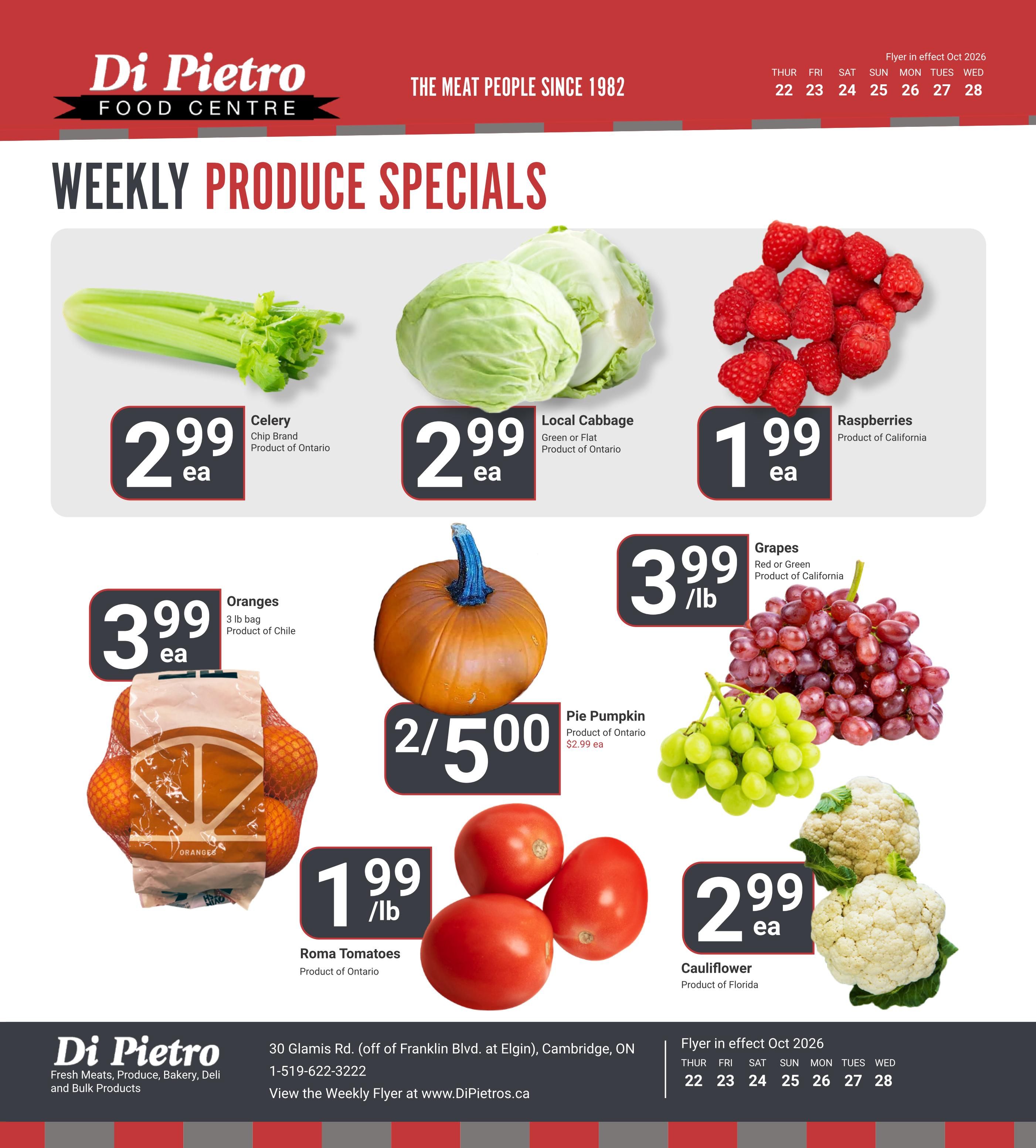 Di Pietro Food Centre Flyer October 22 to 28