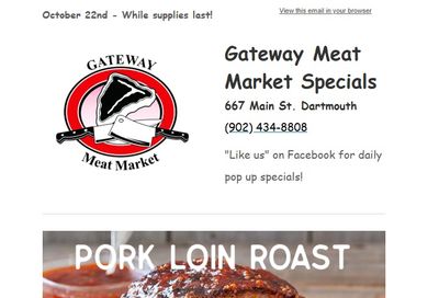 Gateway Meat Market Flyer October 22 to 28