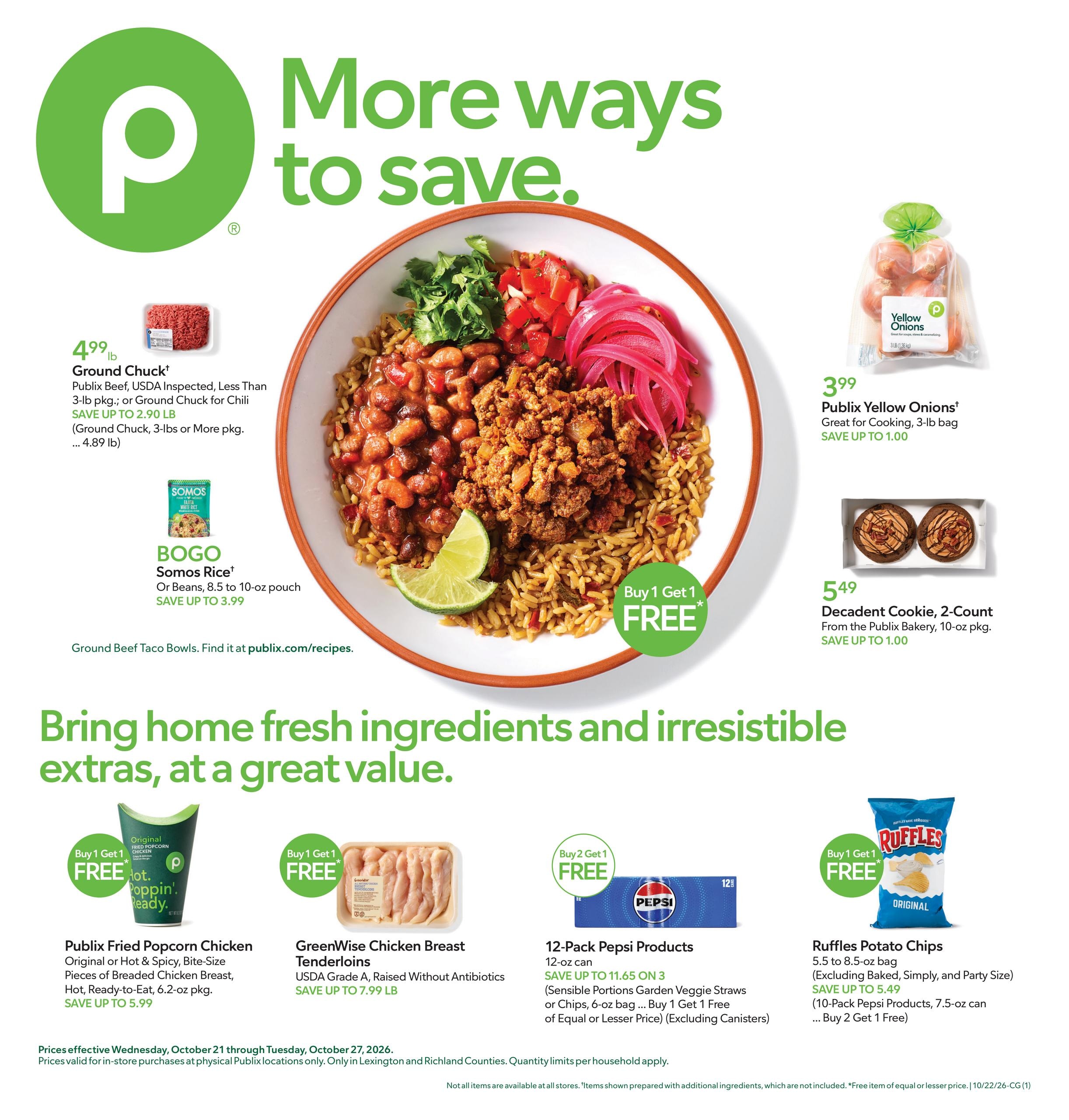 Publix (Columbia Area, SC) Weekly Ad October 21 - 27, 2026