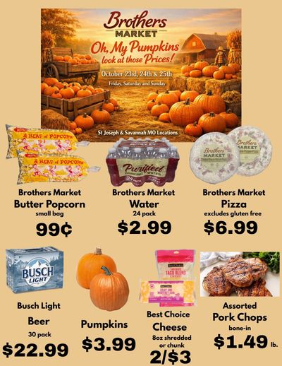 Brothers Market (Missouri) 3 Day Sale Weekly Ad October 23 - 25, 2026