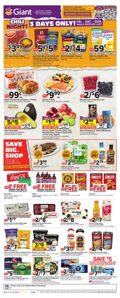 Giant Food (Bridgewater-Culpeper Area, VA) Weekly Ad October 23 - 29, 2026