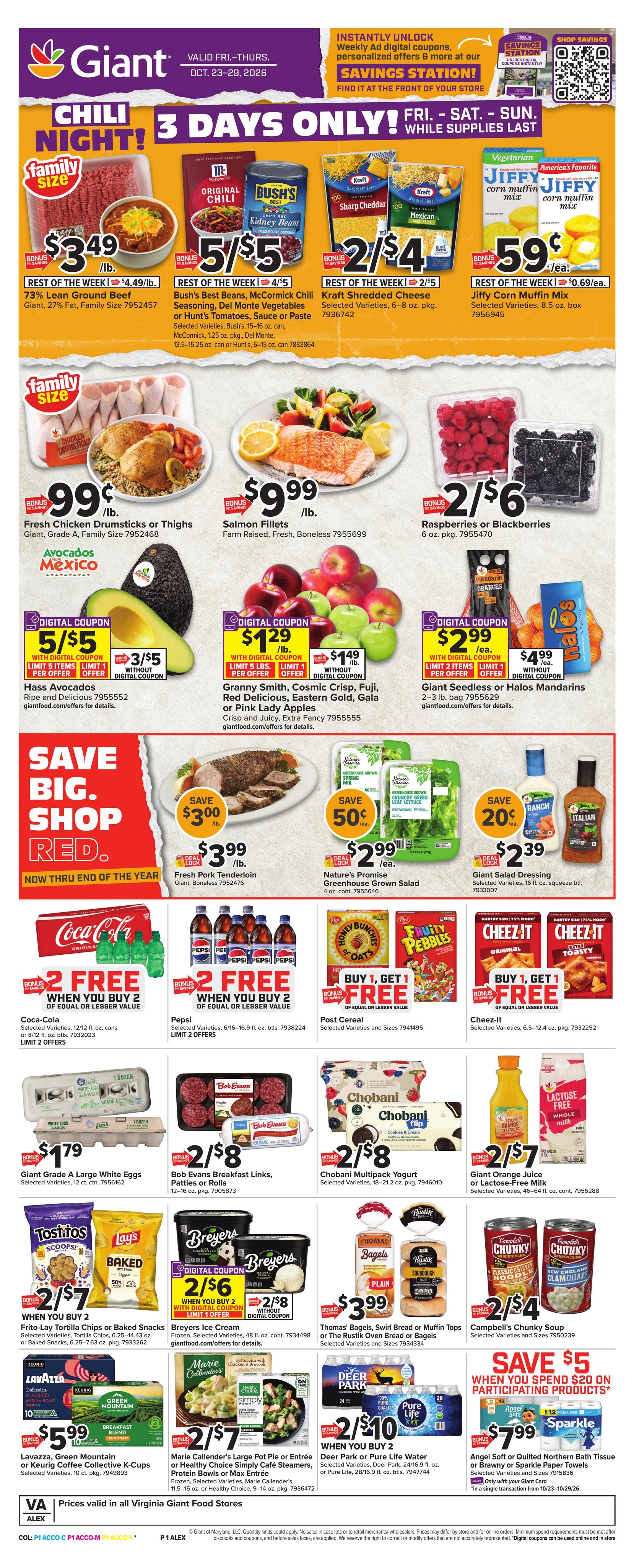 Giant Food (Bridgewater-Culpeper Area, VA) Weekly Ad October 23 - 29, 2026