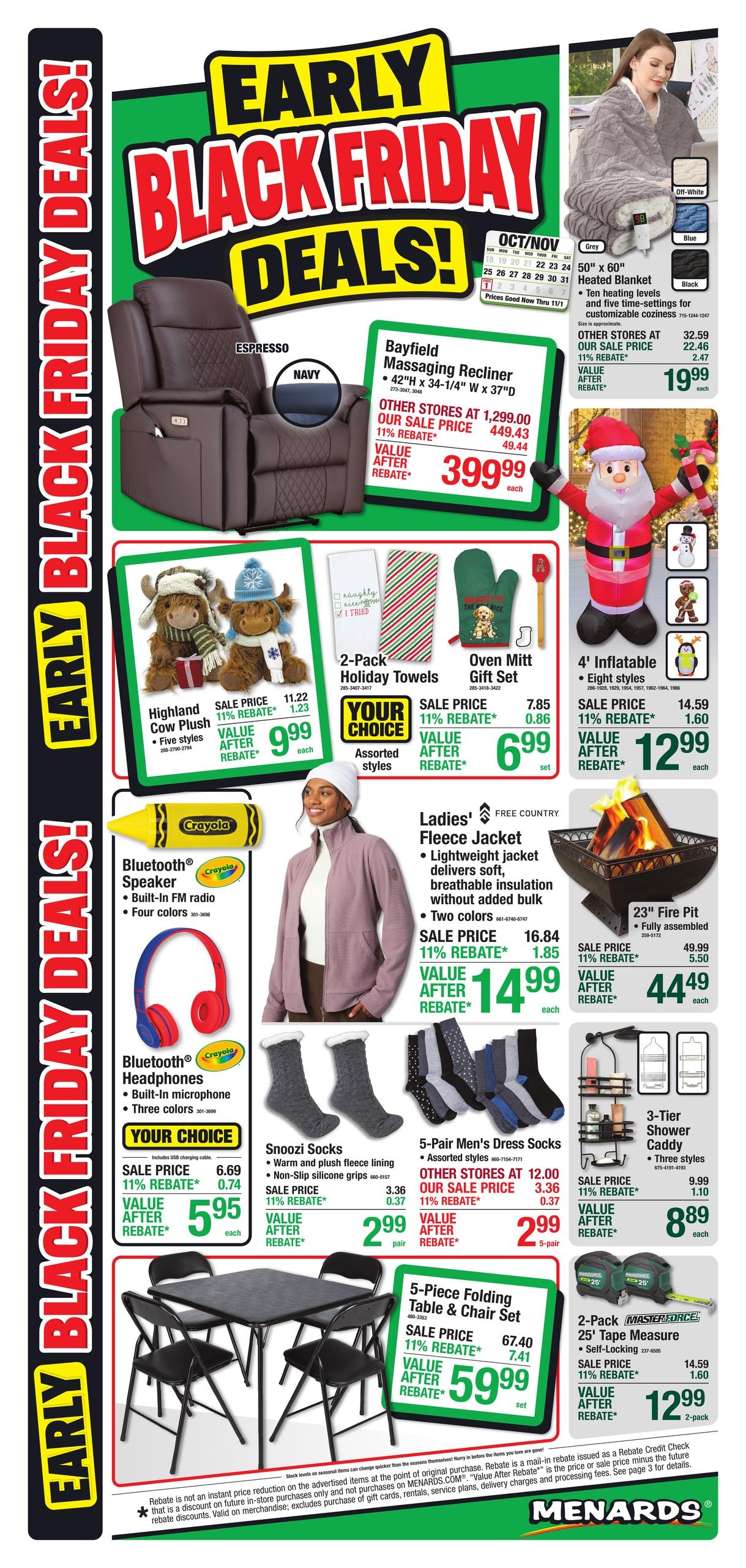 Menards Early Black Friday Deals! Weekly Ad October 22 - November 1, 2026