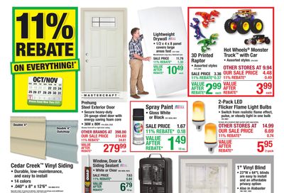 Menards (Jackson Center Area, OH) 11% Rebate Sale Weekly Ad October 21 - November 1, 2026