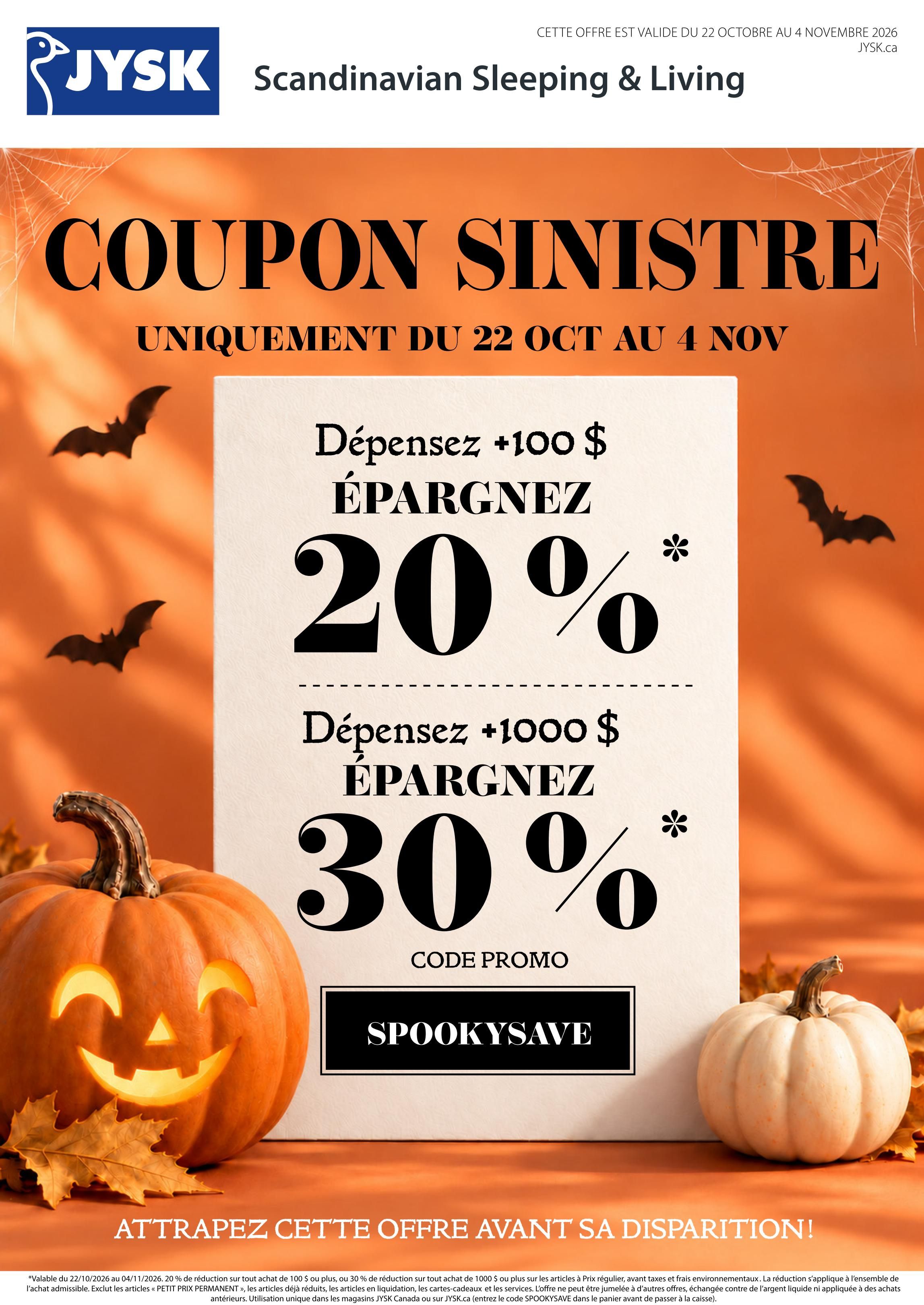 JYSK (QC) Flyer October 22 to November 4