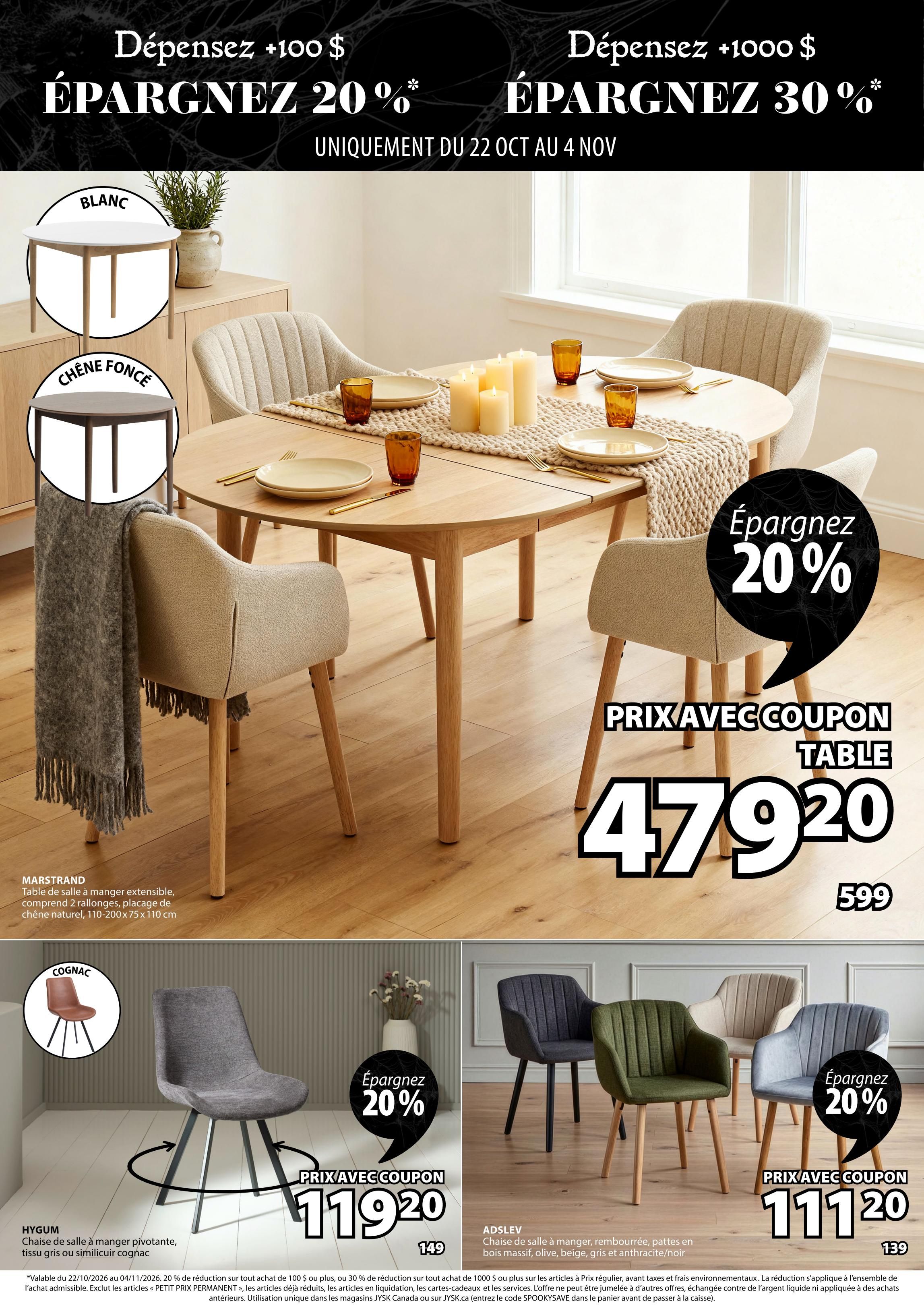 JYSK (QC) Flyer October 22 to November 4