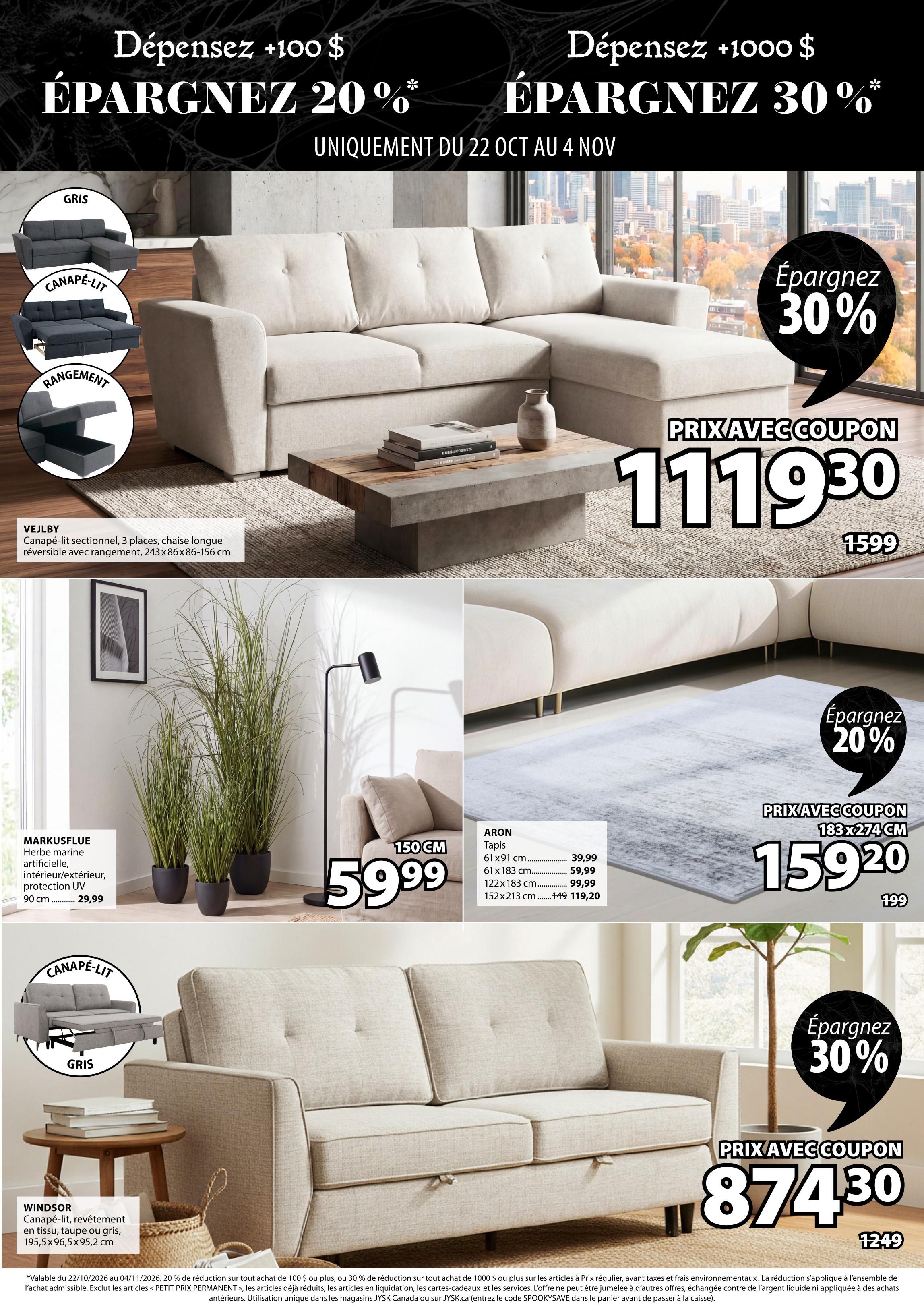 JYSK (QC) Flyer October 22 to November 4