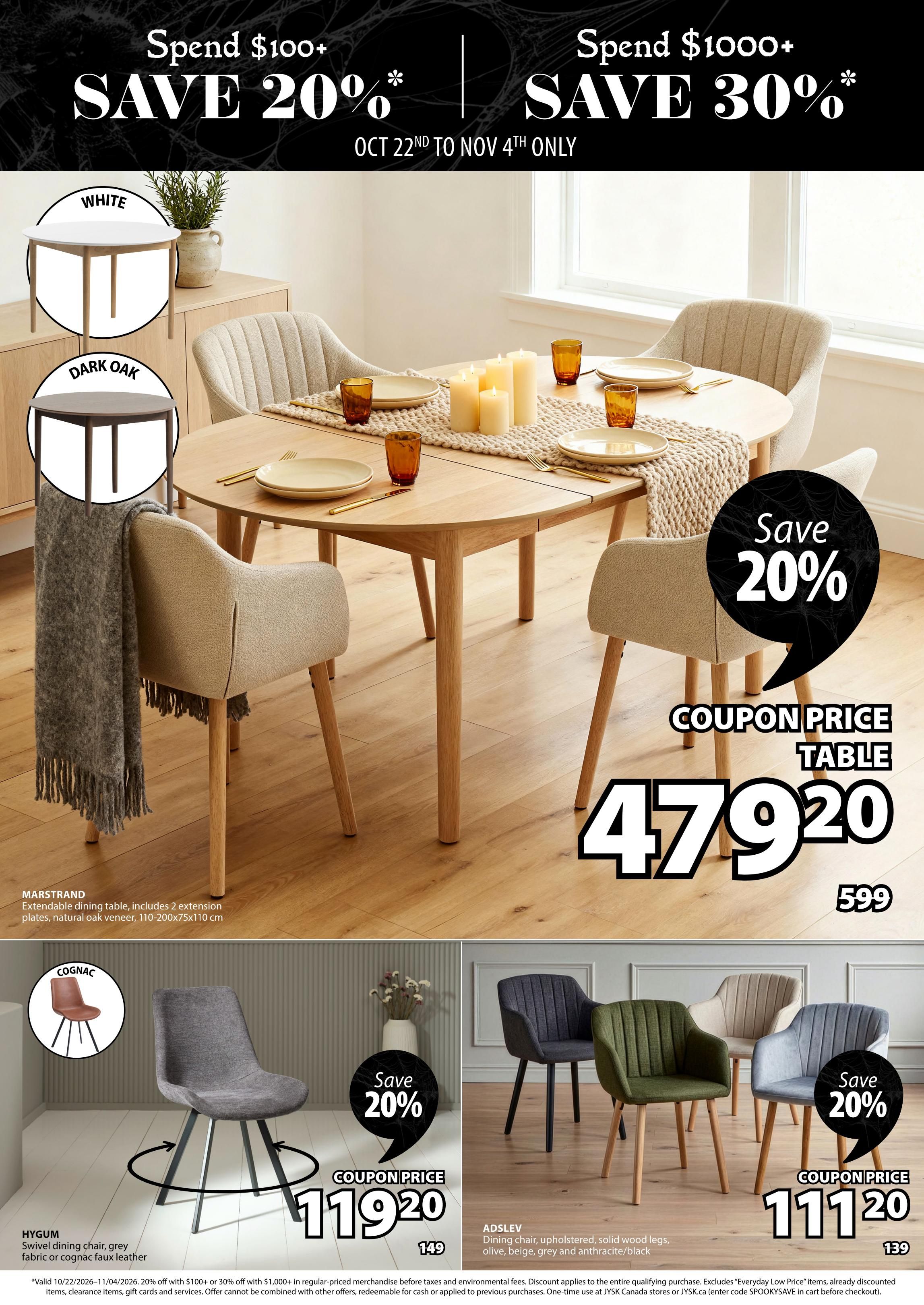 JYSK Flyer October 22 to November 4