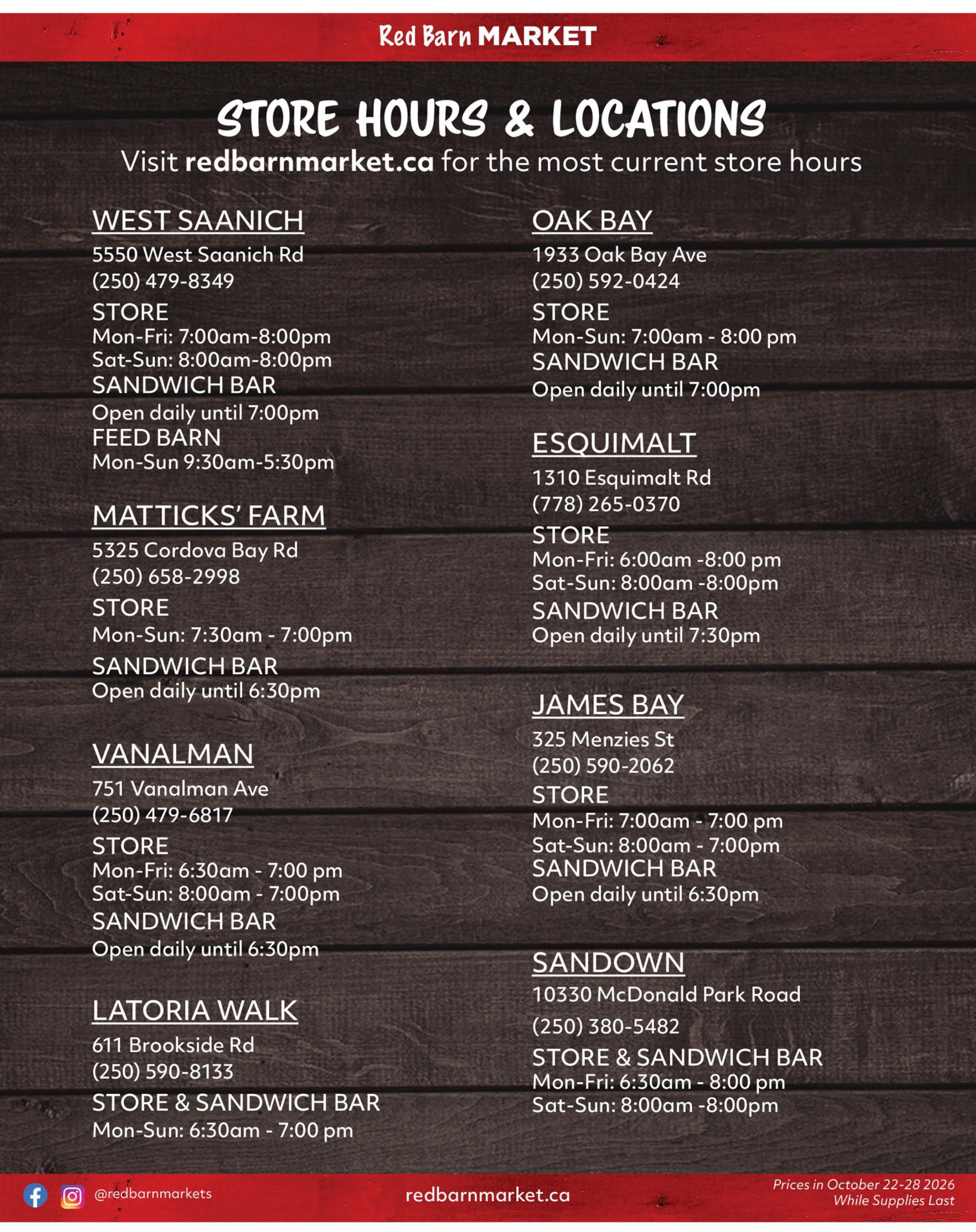 Red Barn Market Flyer October 22 to 28