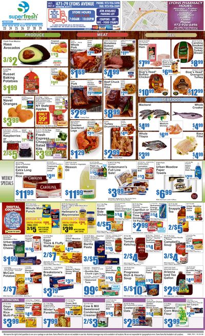 SuperFresh Supermarkets (471 Lyons Avenue, Irvington, NJ) SuperFresh 10/23 - 10/29 Preview Weekly Ad October 23 - 29, 2026