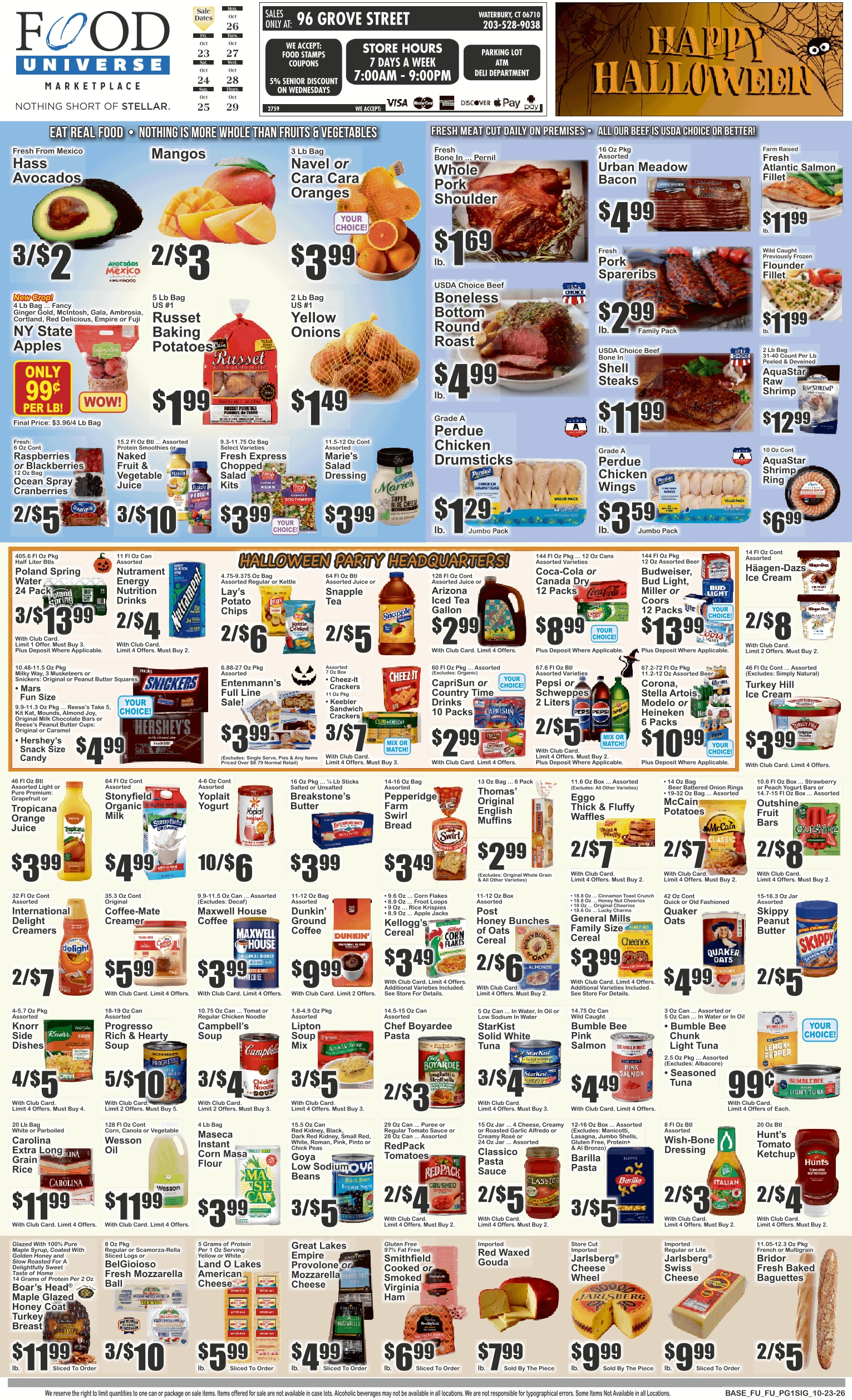Food Universe (Waterbury, CT) 10/23 - 10/29 Preview Weekly Ad October 23 - 29, 2026