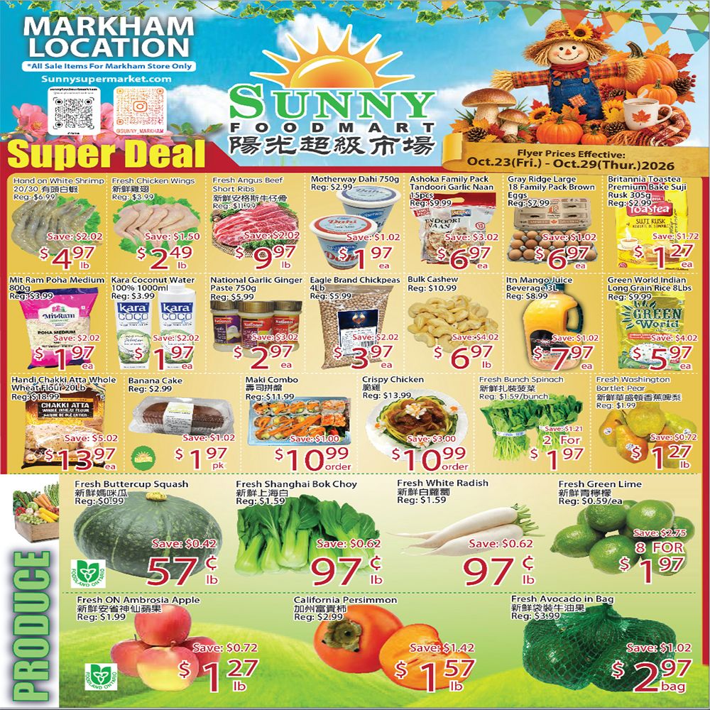 Sunny Foodmart (Markham) Flyer October 23 to 29