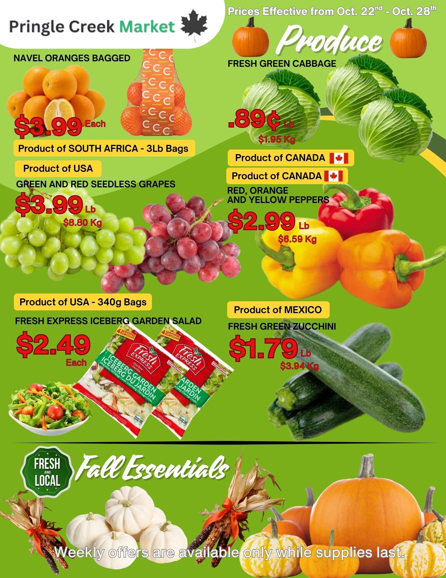 Pringle Creek Market Flyer October 22 to 28
