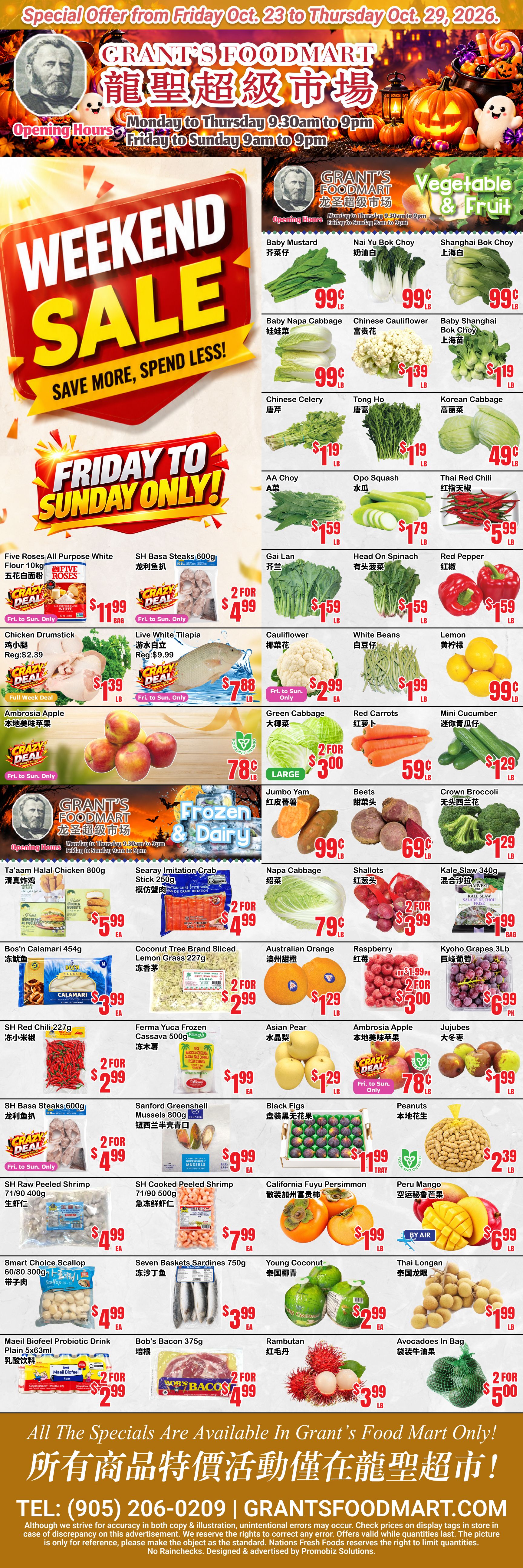 Grant's Food Mart Flyer October 23 to 29