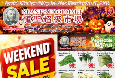Grant's Food Mart Flyer October 23 to 29