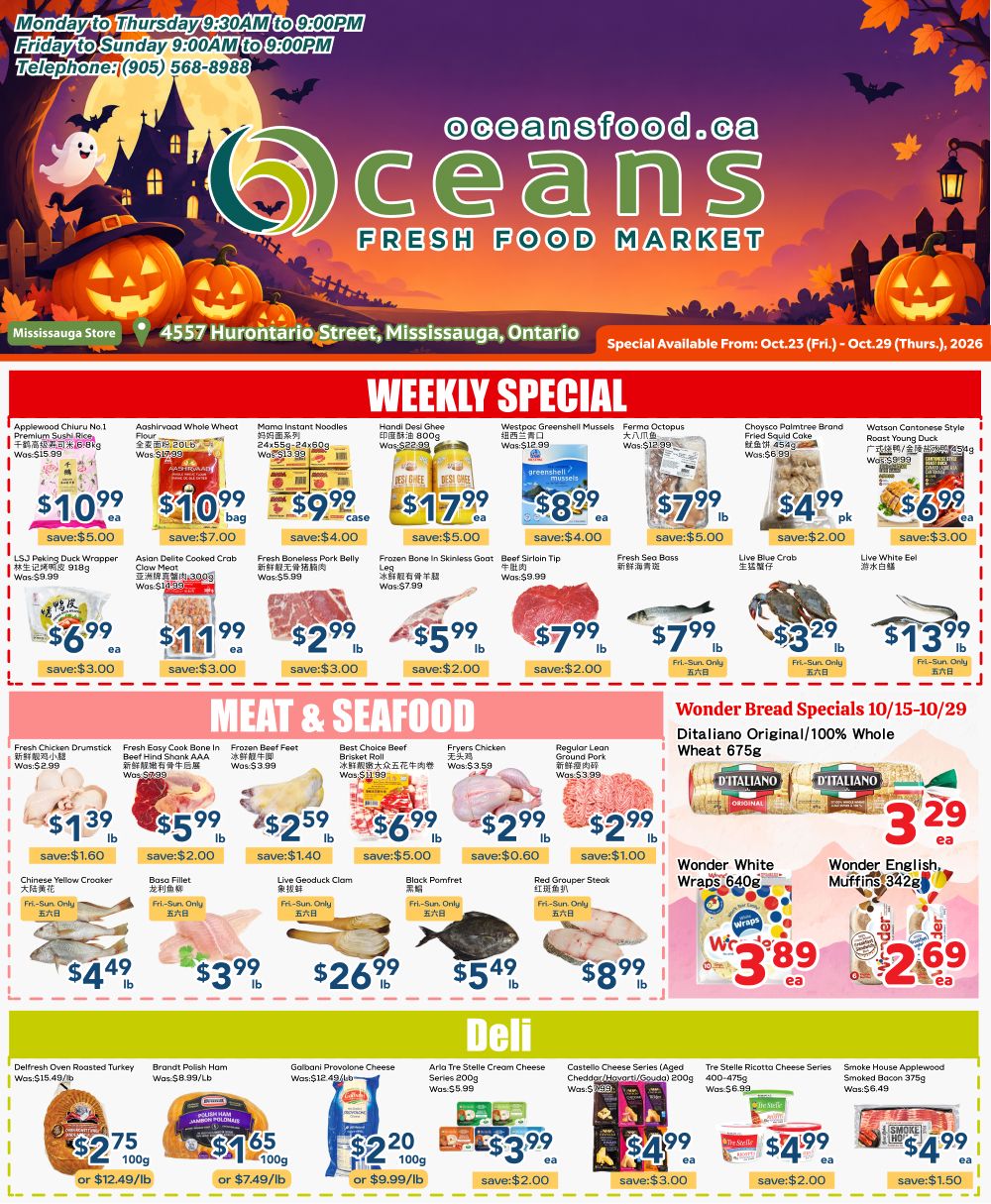 Oceans Fresh Food Market (Mississauga) Flyer October 23 to 29
