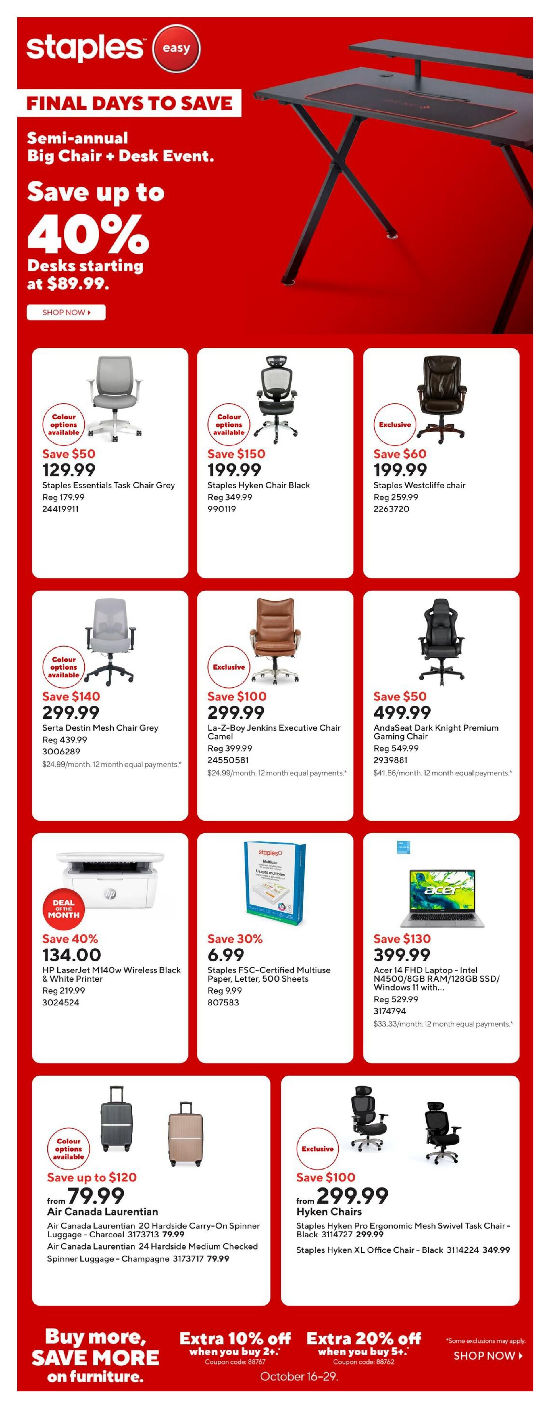 Staples Flyer October 23 to 29