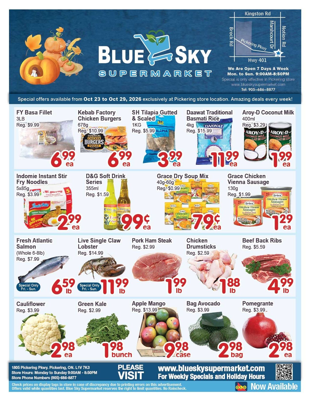 Blue Sky Supermarket (Pickering) Flyer October 23 to 29
