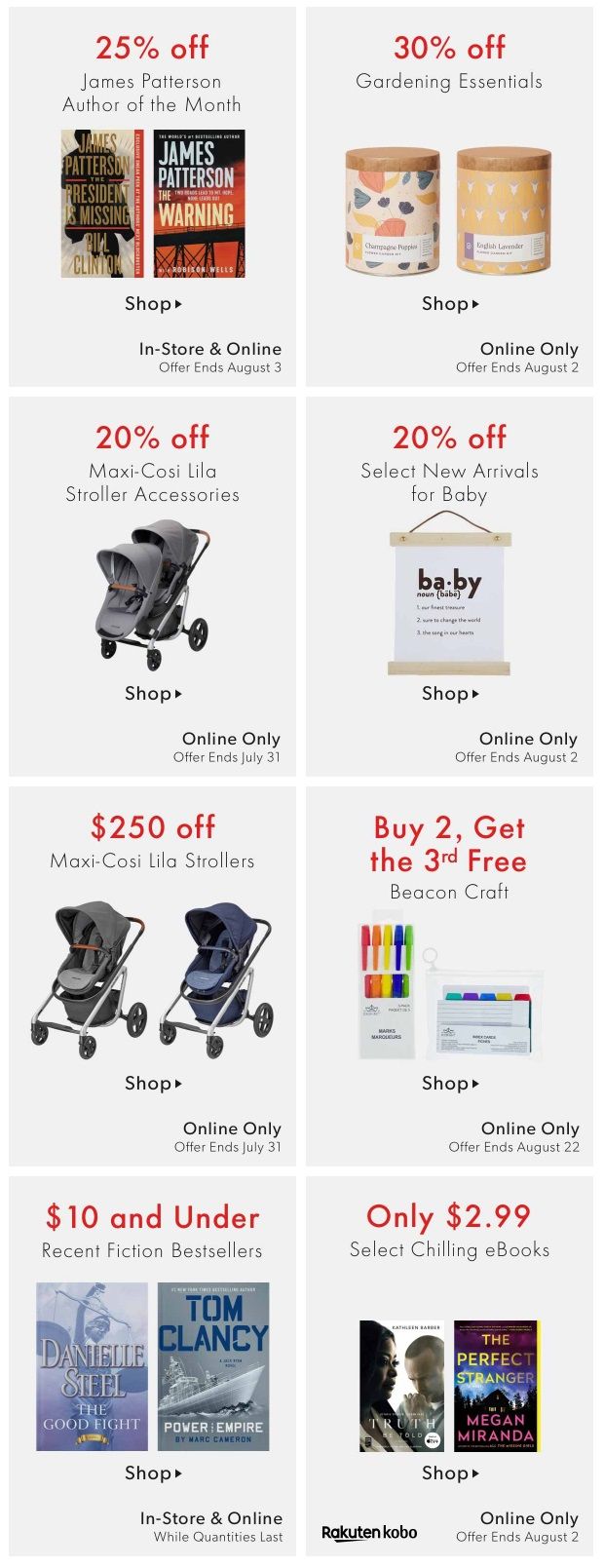 Chapters Indigo Online Deals of the Week July 27 to August 2