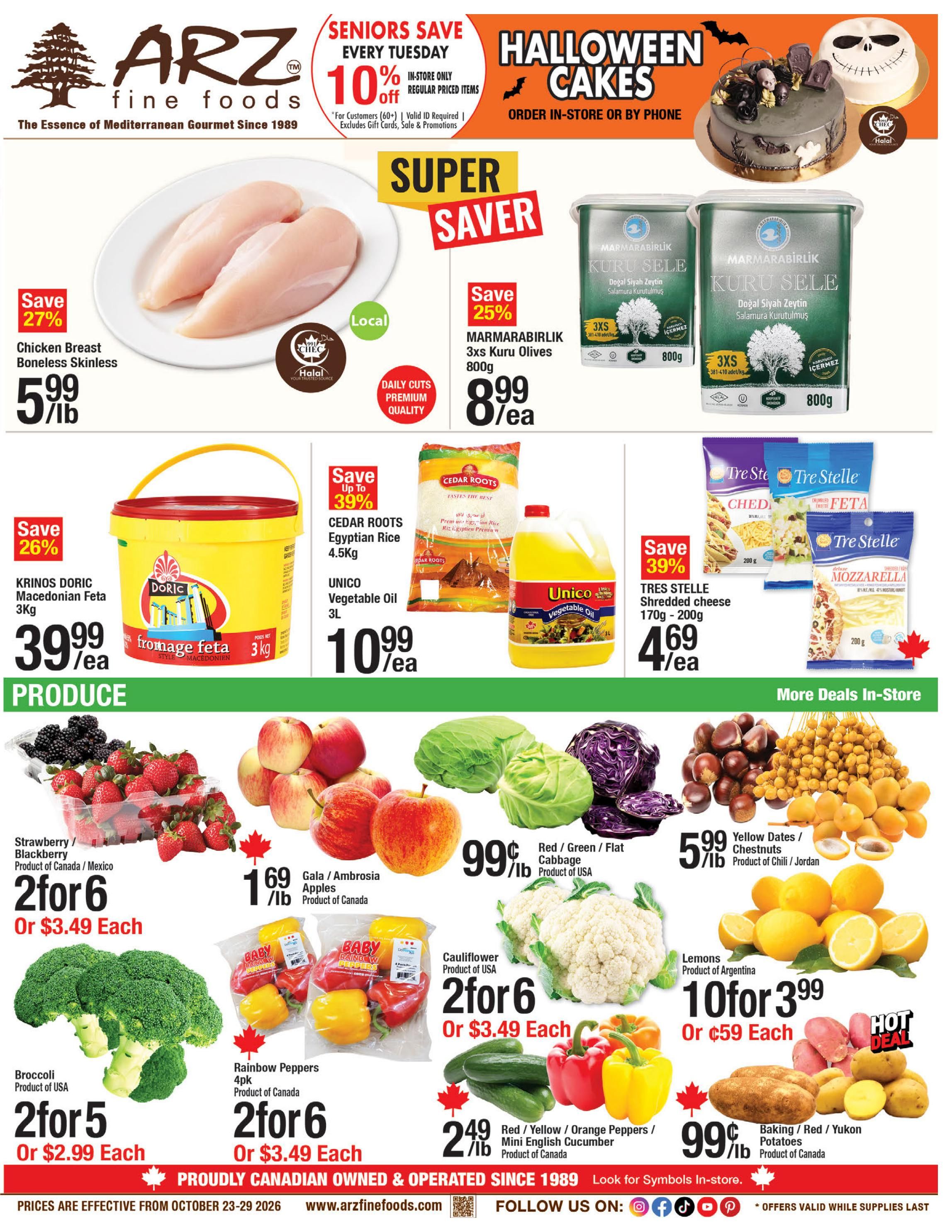Arz Fine Foods Flyer October 23 to 29