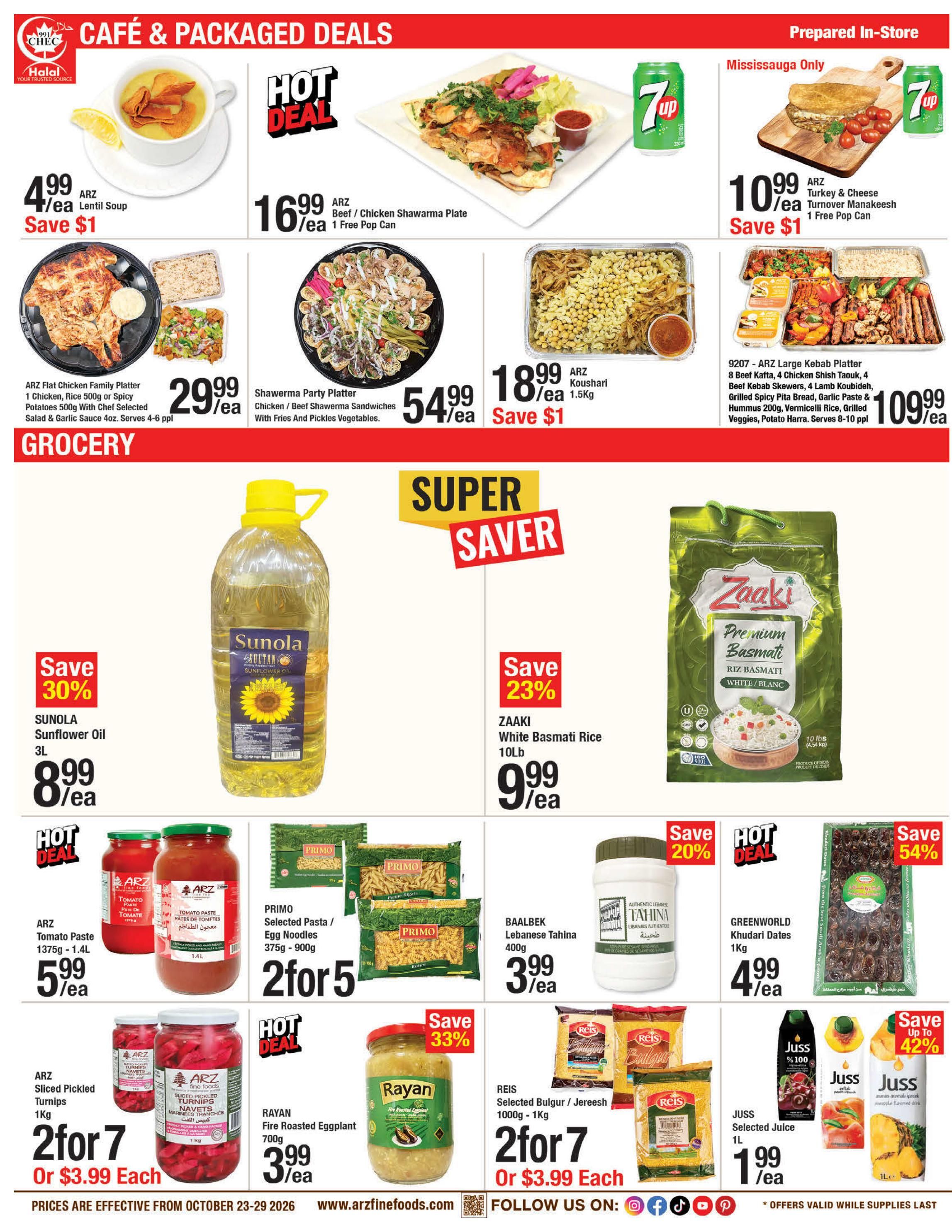 Arz Fine Foods Flyer October 23 to 29