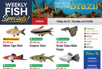 Big Al's (Barrie) Weekly Specials October 23 to 29