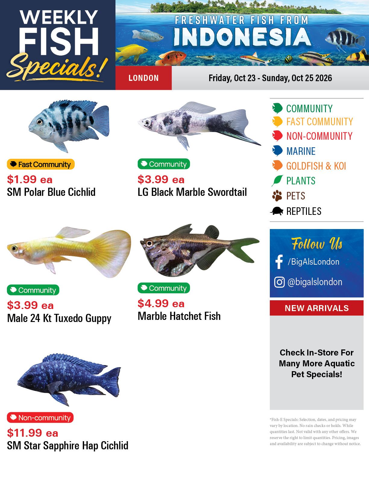 Big Al's (London) Weekend Specials October 23 to 25